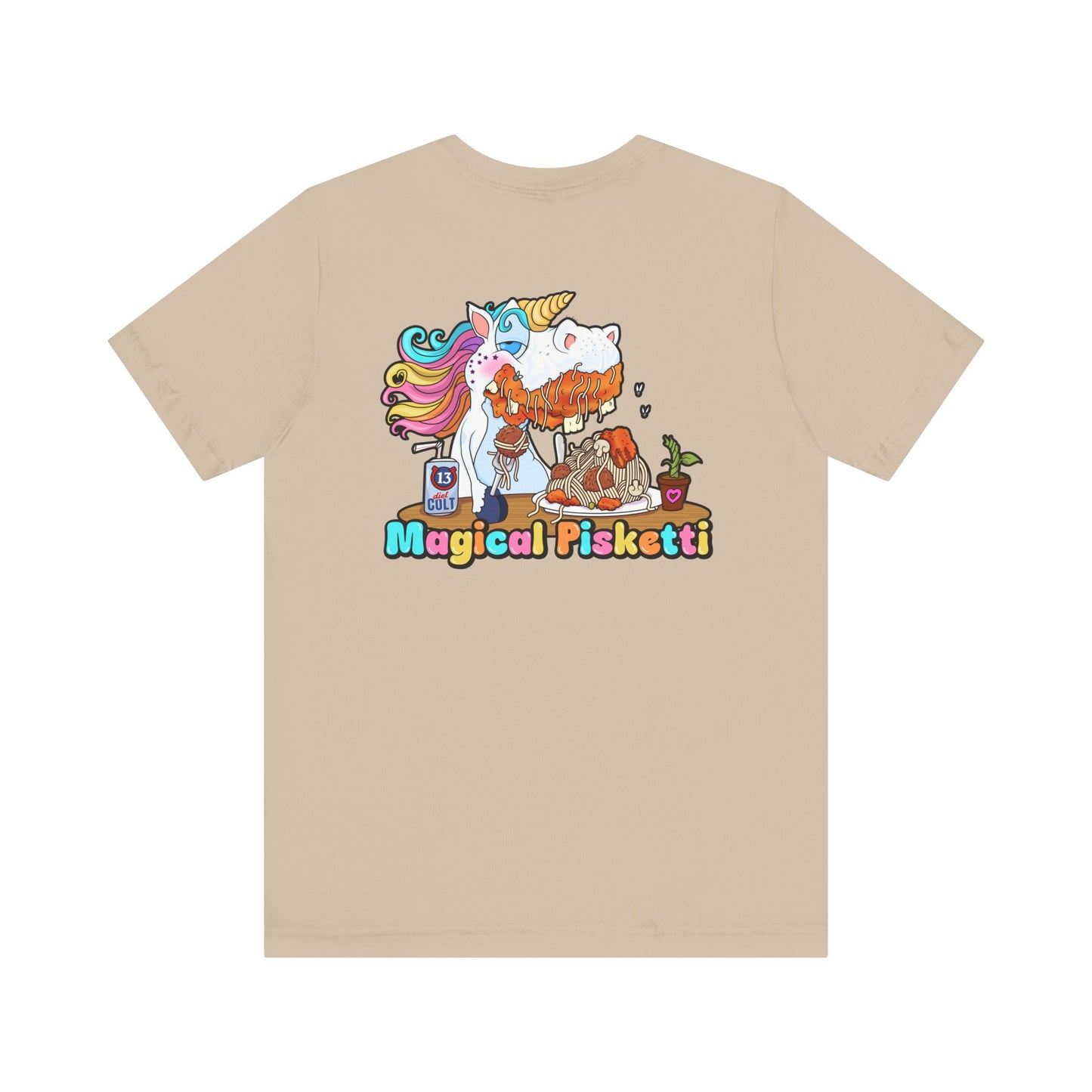 Magical Pisketti Unicorn Unisex Tee - Fun & Whimsical Short Sleeve T-Shirt