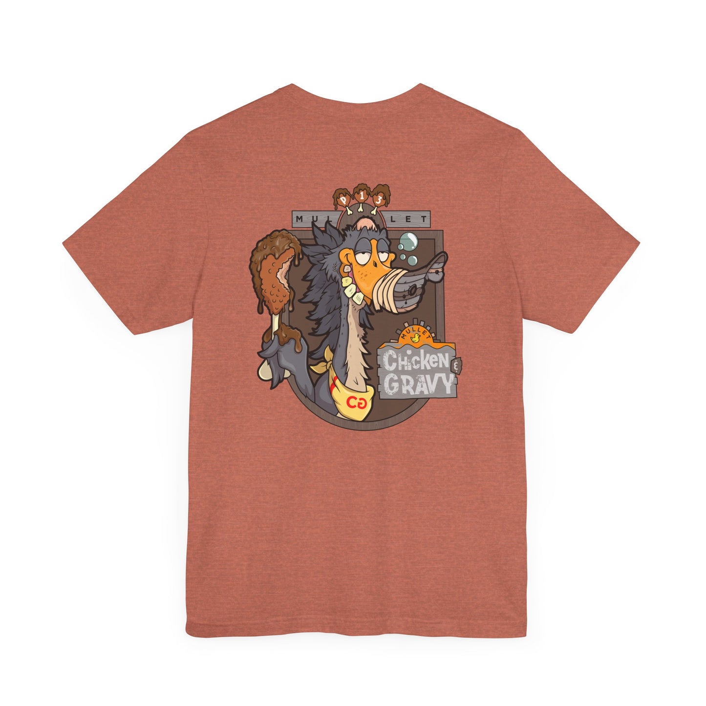 Funny Chicken and Gravy Unisex Tee, Humor T-Shirt, Gift for Food Lovers, Casual Wear, Unique Graphic Tee