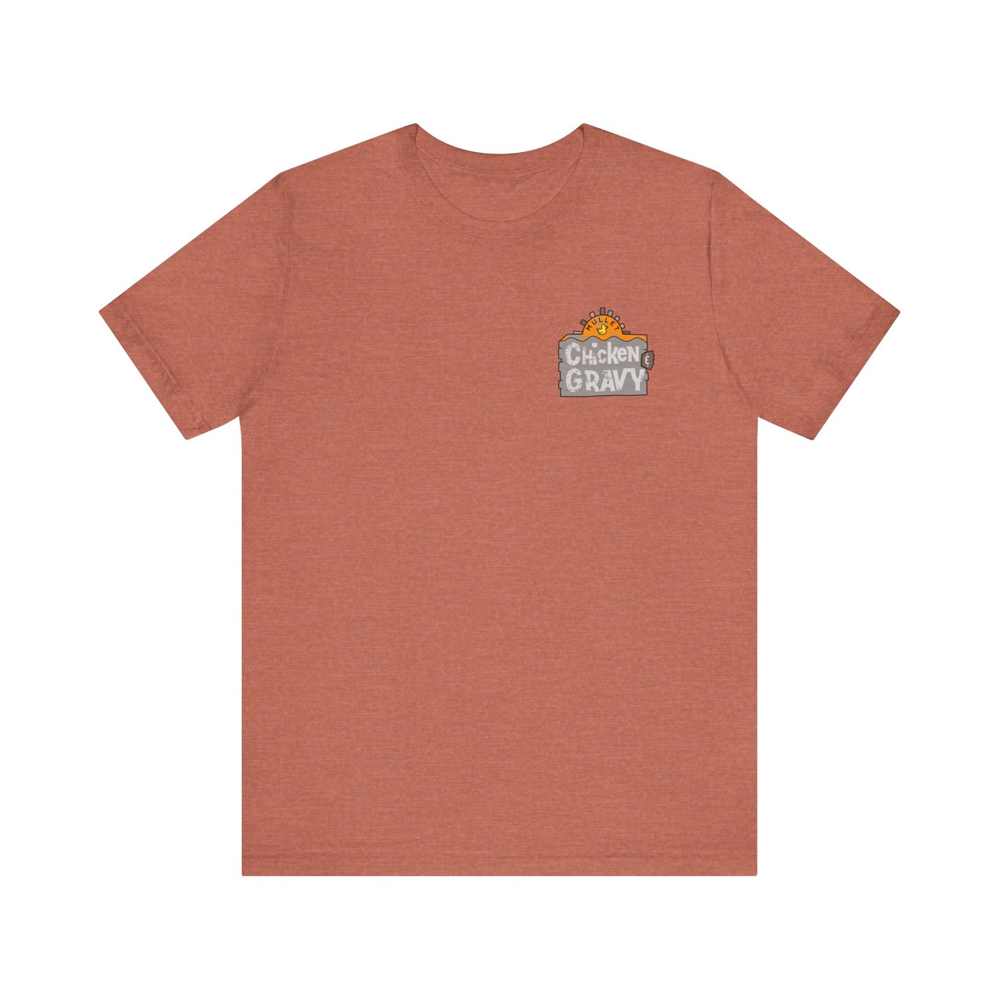 Funny Chicken and Gravy Unisex Tee, Humor T-Shirt, Gift for Food Lovers, Casual Wear, Unique Graphic Tee