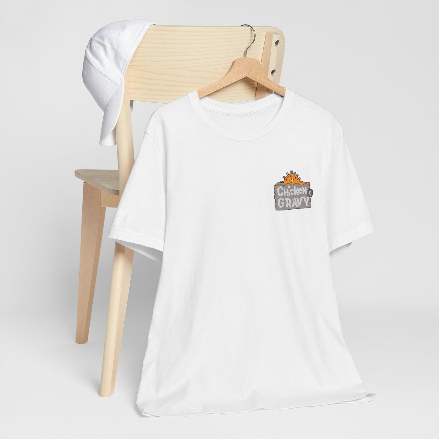 Funny Chicken and Gravy Unisex Tee, Humor T-Shirt, Gift for Food Lovers, Casual Wear, Unique Graphic Tee