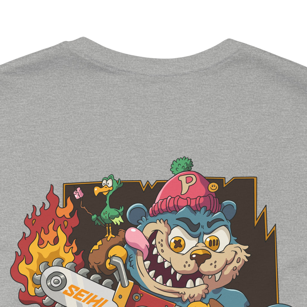 Chainsaw Seihl Cartoon Tee — 'SEIHL' Graphic Short Sleeve T-Shirt