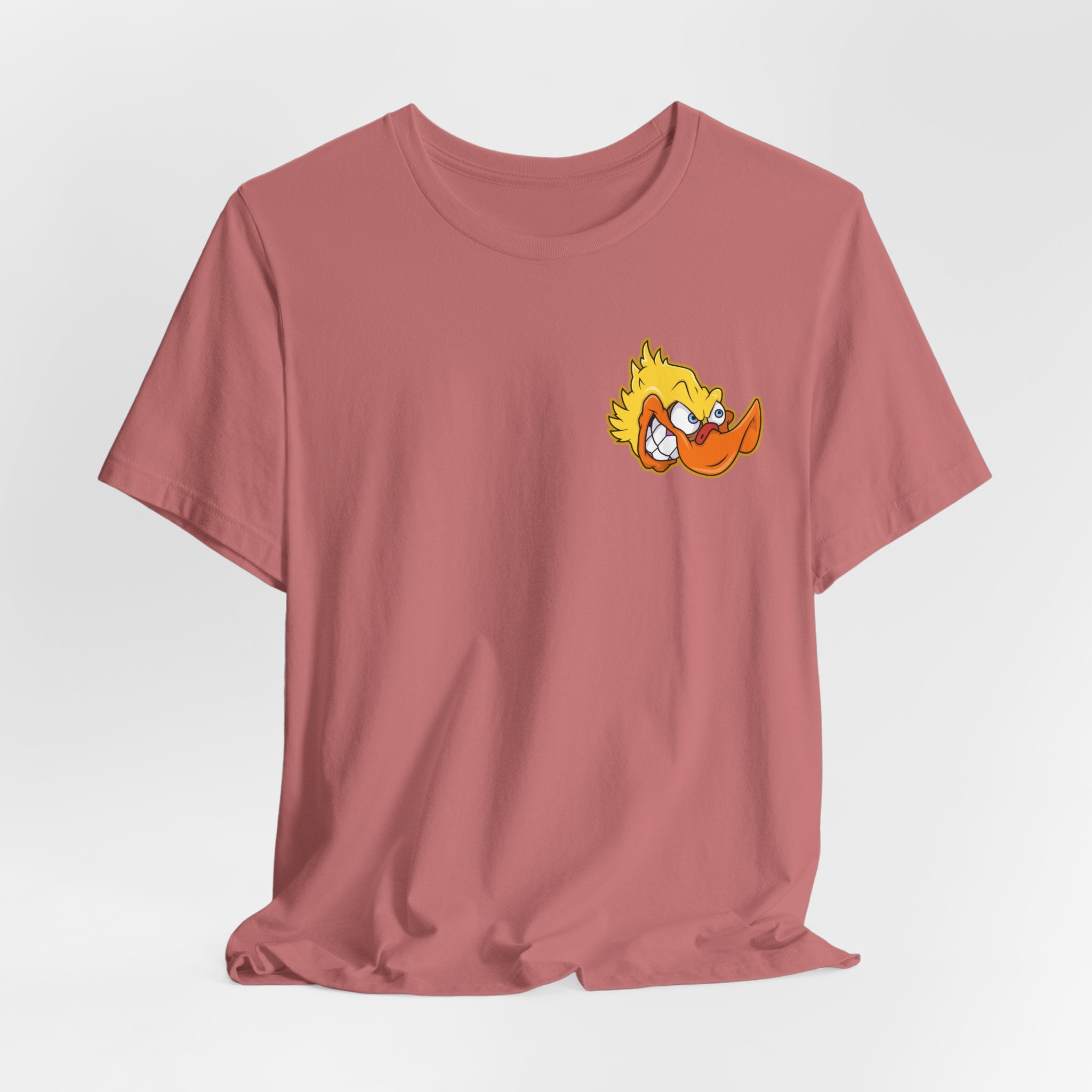 Duck Graphic Tee — Playful Retro Duck Cartoon Short Sleeve Shirt