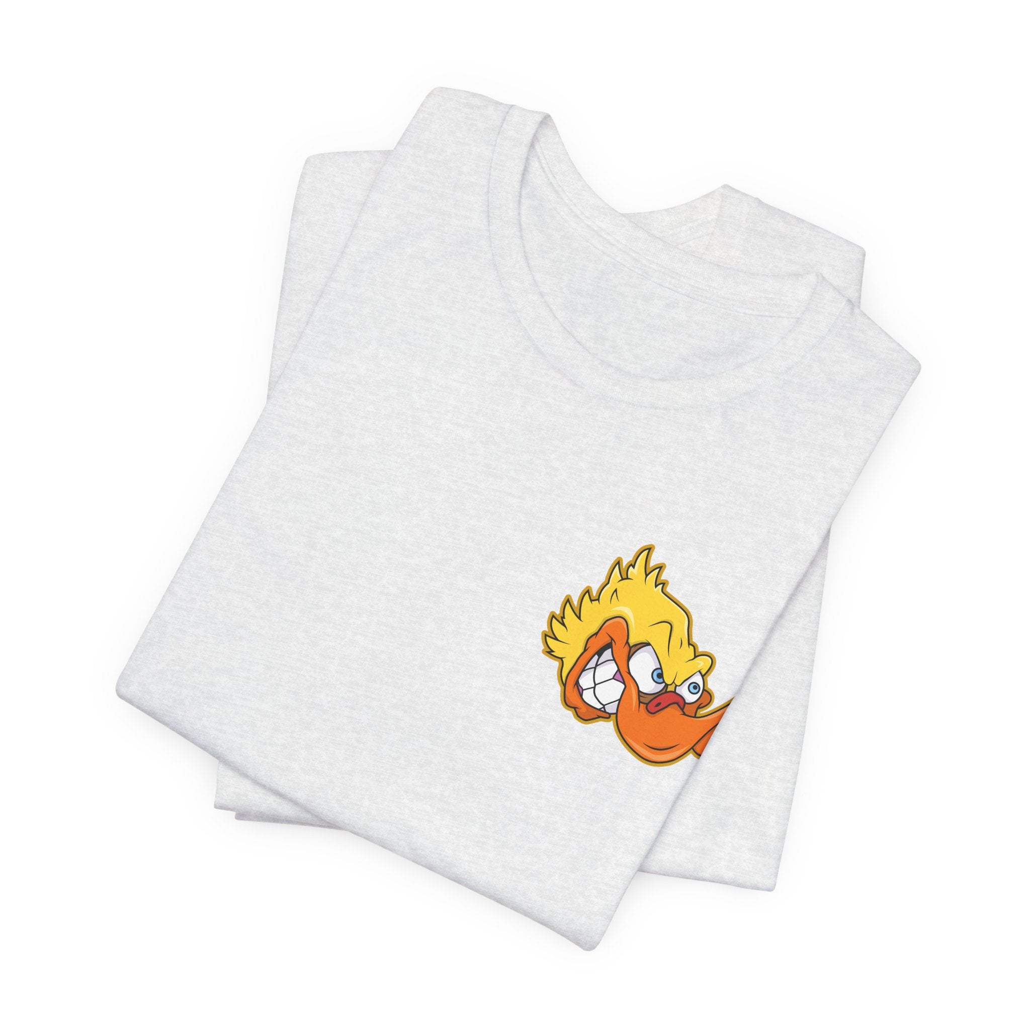 Duck Graphic Tee — Playful Retro Duck Cartoon Short Sleeve Shirt