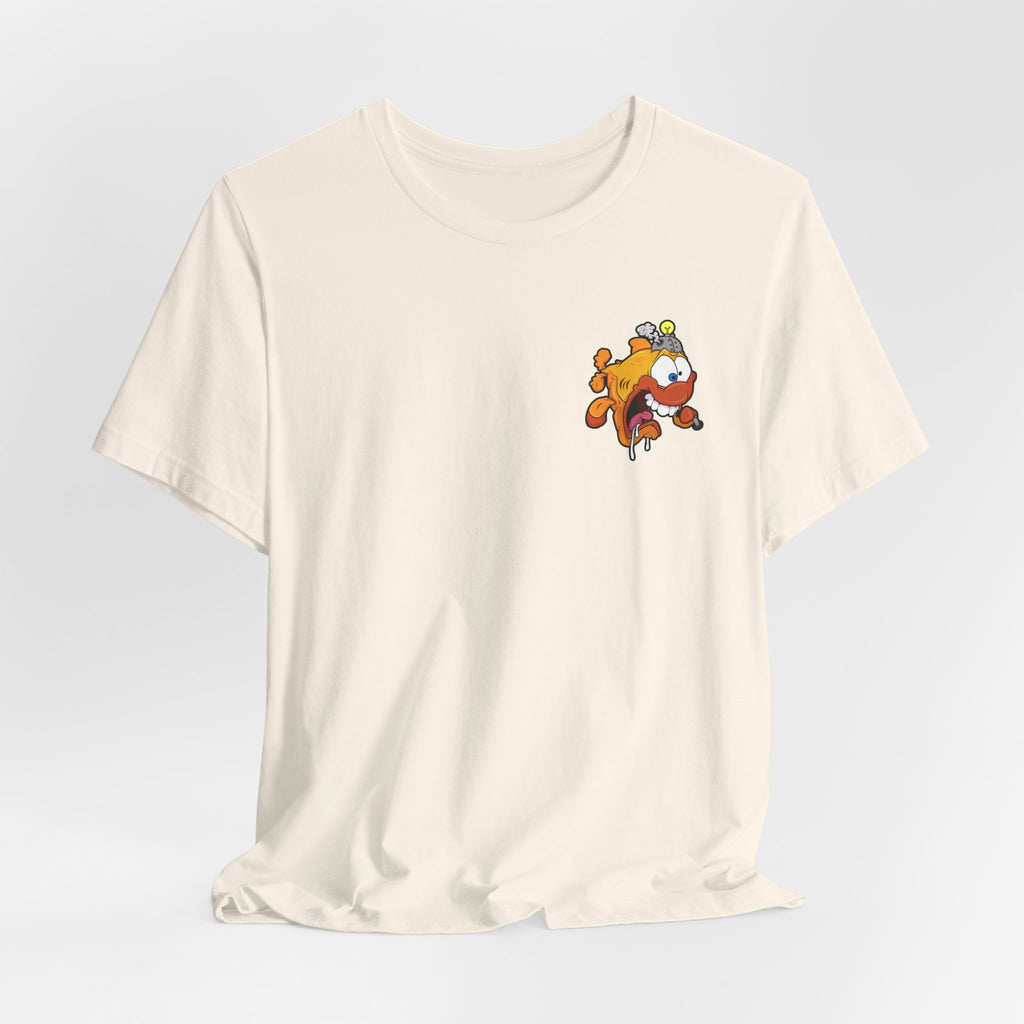 Jellyfish Attack Graphic Tee — Fun Cartoon Surfing Fish Shirt