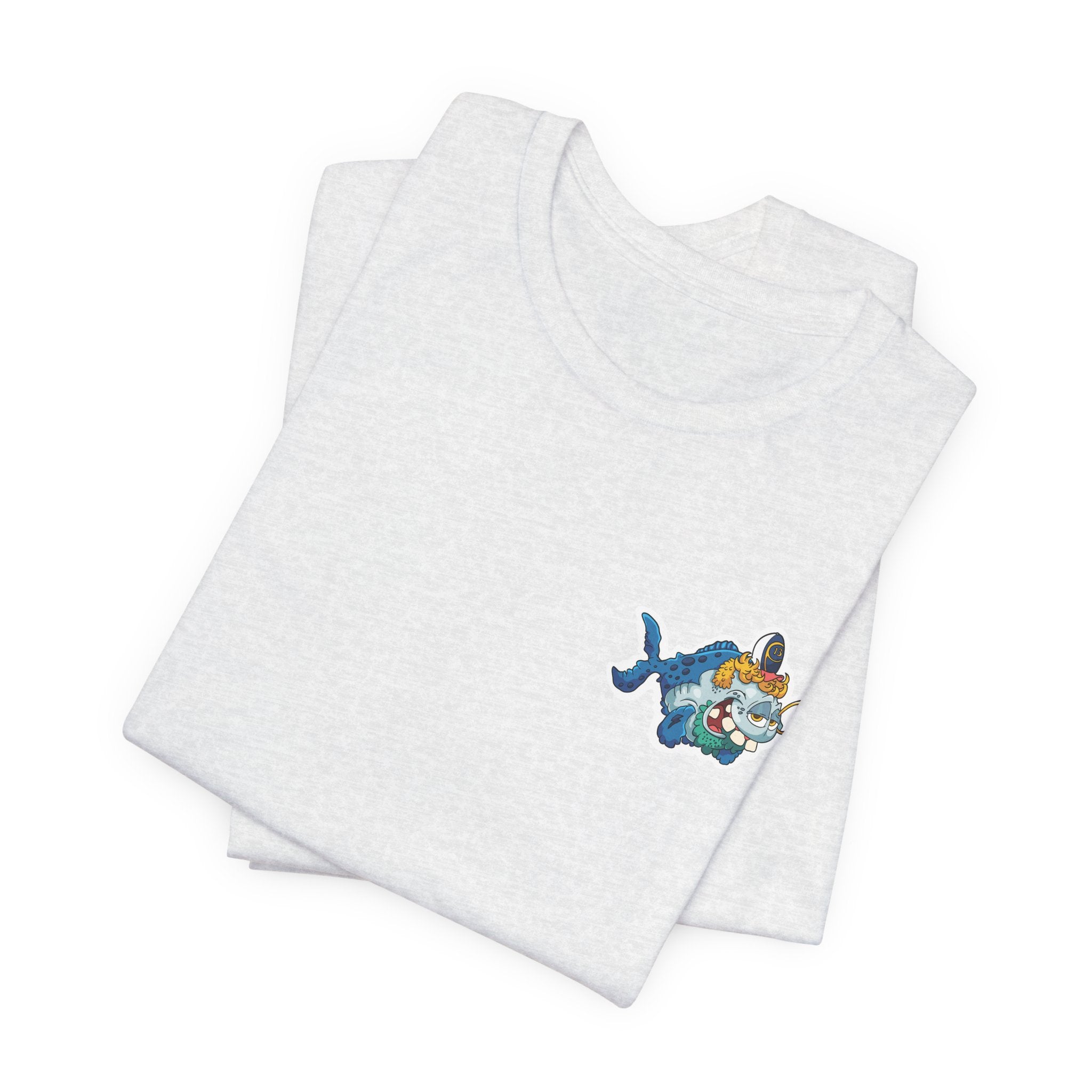 Patriotic Shark Graphic Tee — "Red, Neon & Twang" Vintage Flag Design