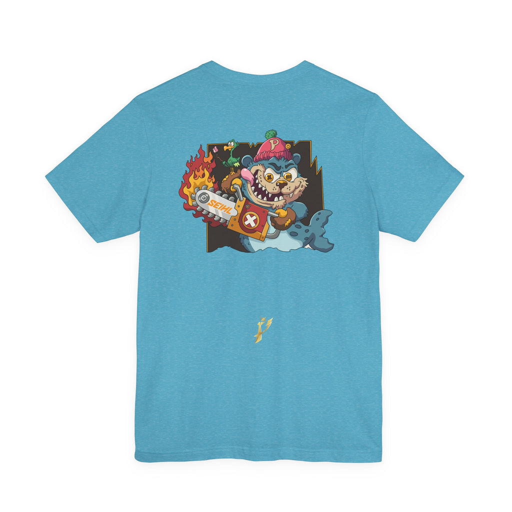 Chainsaw Seihl Cartoon Tee — 'SEIHL' Graphic Short Sleeve T-Shirt