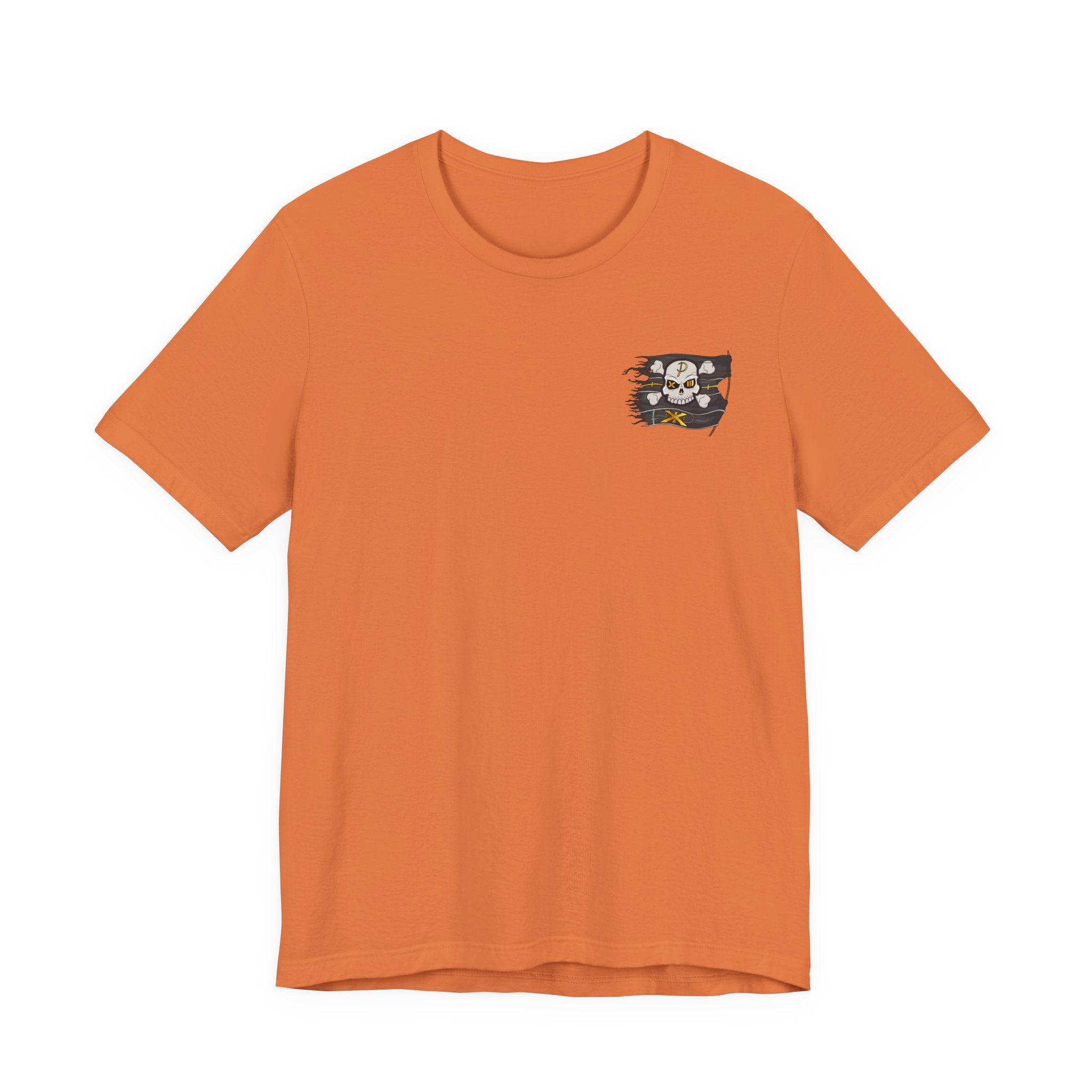 Pirate Skull Flag Tee — Distressed Jolly Roger Graphic T-Shirt