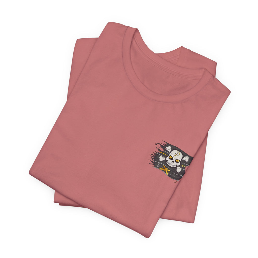 Pirate Skull Flag Tee — Distressed Jolly Roger Graphic T-Shirt