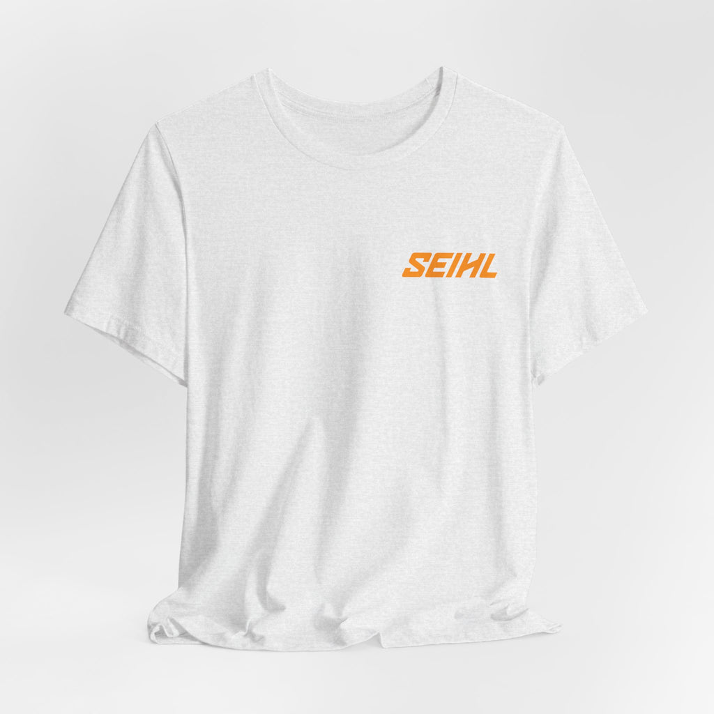 Chainsaw Seihl Cartoon Tee — 'SEIHL' Graphic Short Sleeve T-Shirt