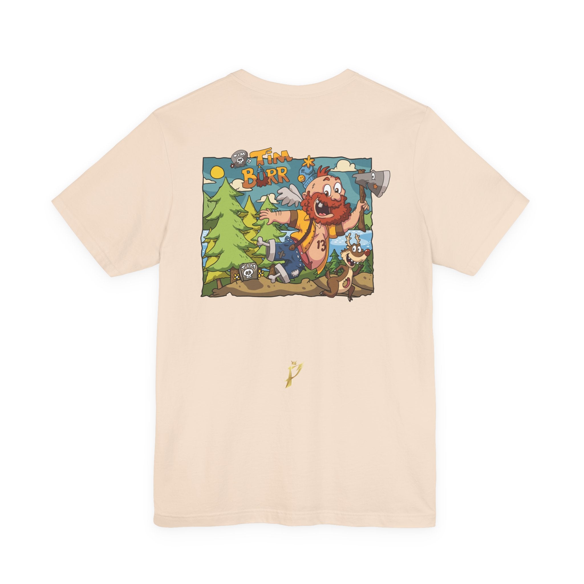 Tim Burr Graphic Tee – Lumberjack Cartoon T‑Shirt
