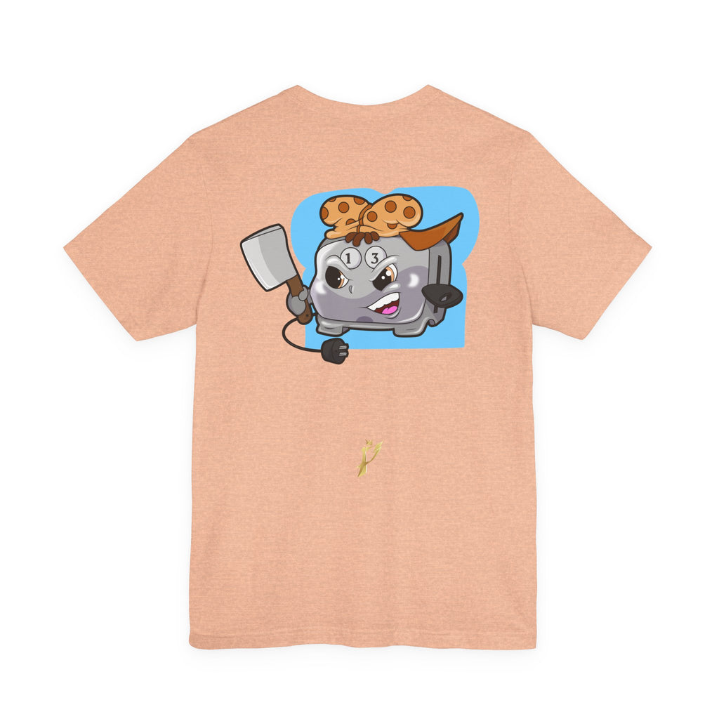 Toaster Chef Cartoon T-Shirt — Cute Toaster with Spatula & Cookie Hat Graphic Tee