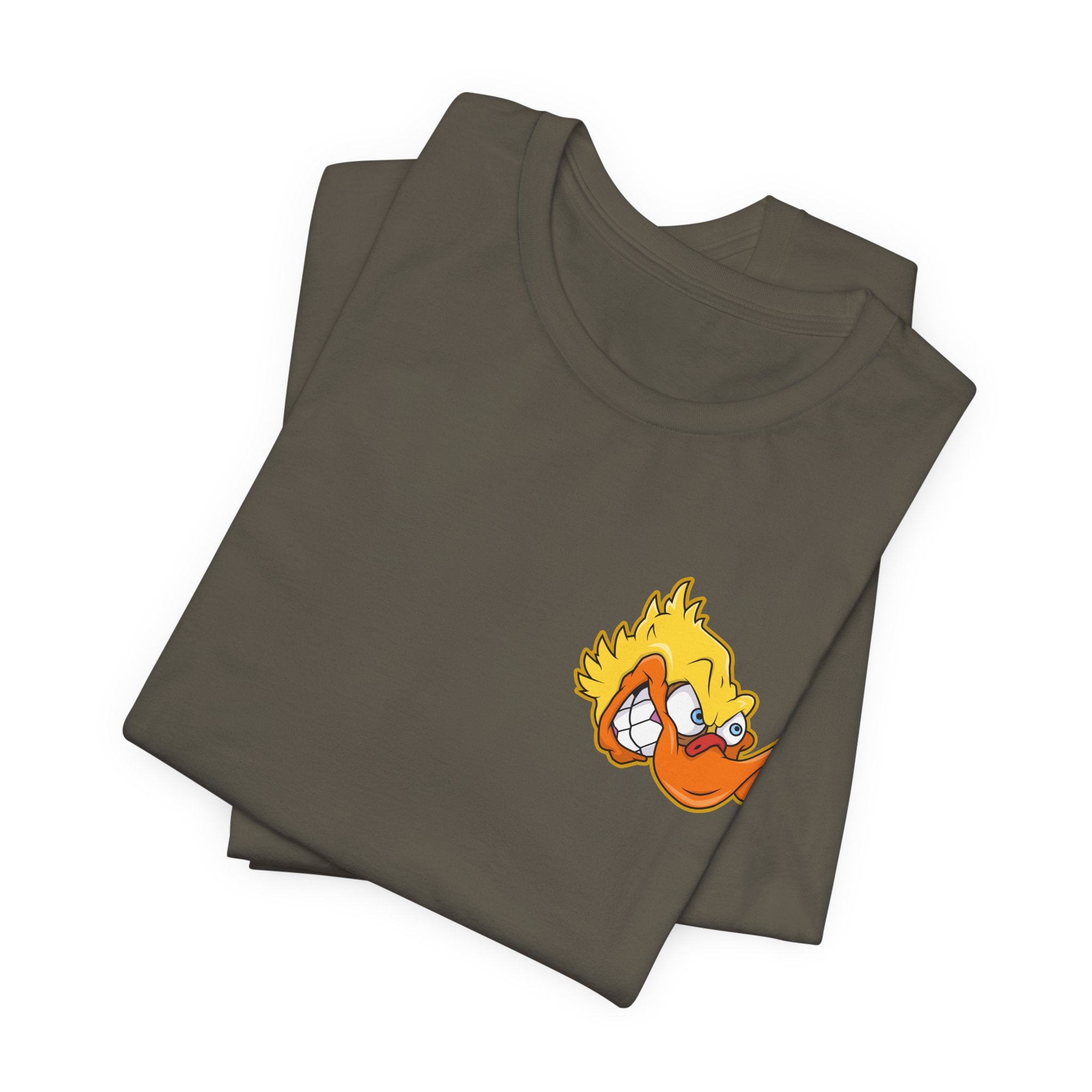 Duck Graphic Tee — Playful Retro Duck Cartoon Short Sleeve Shirt
