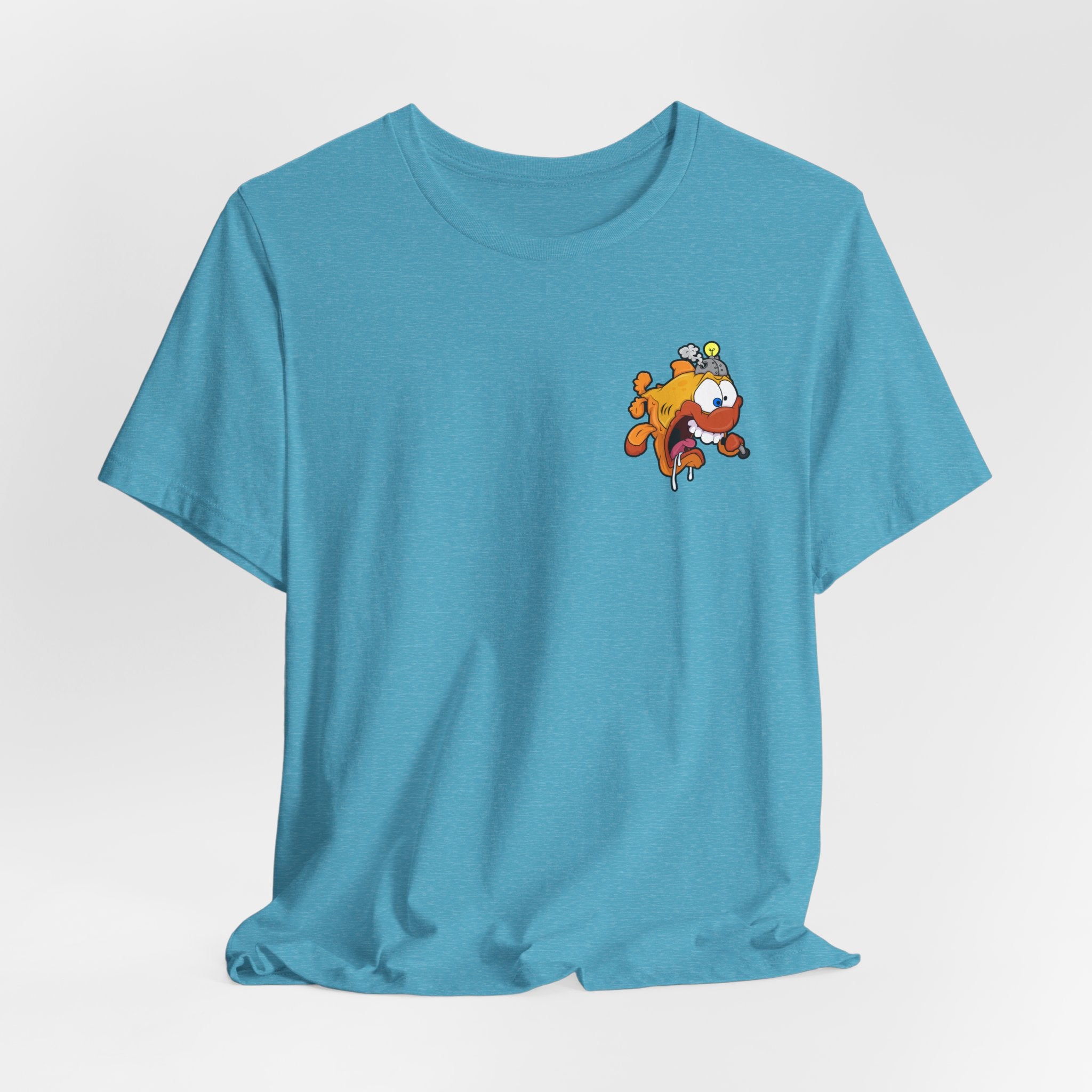 Jellyfish Attack Graphic Tee — Fun Cartoon Surfing Fish Shirt