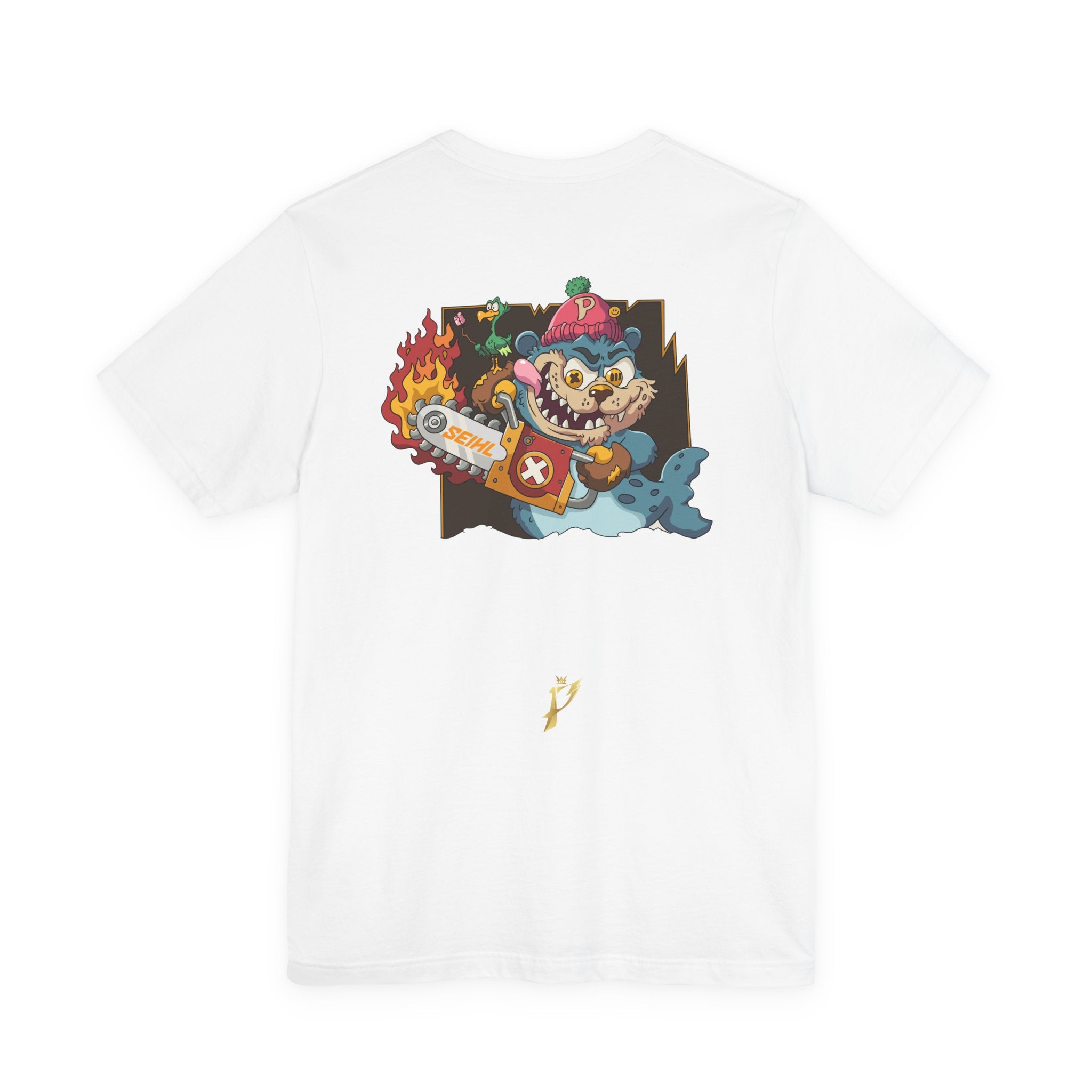 Chainsaw Seihl Cartoon Tee — 'SEIHL' Graphic Short Sleeve T-Shirt