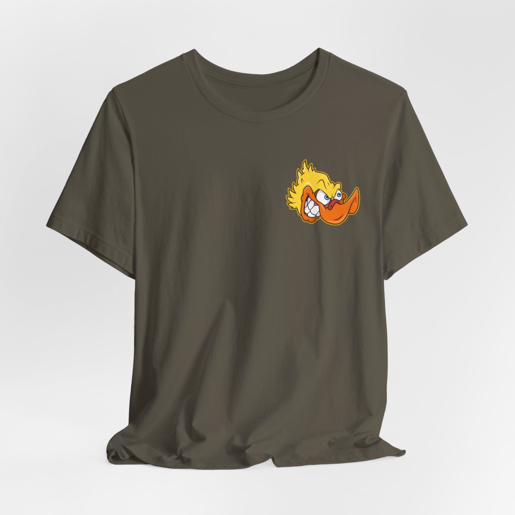 Duck Graphic Tee — Playful Retro Duck Cartoon Short Sleeve Shirt