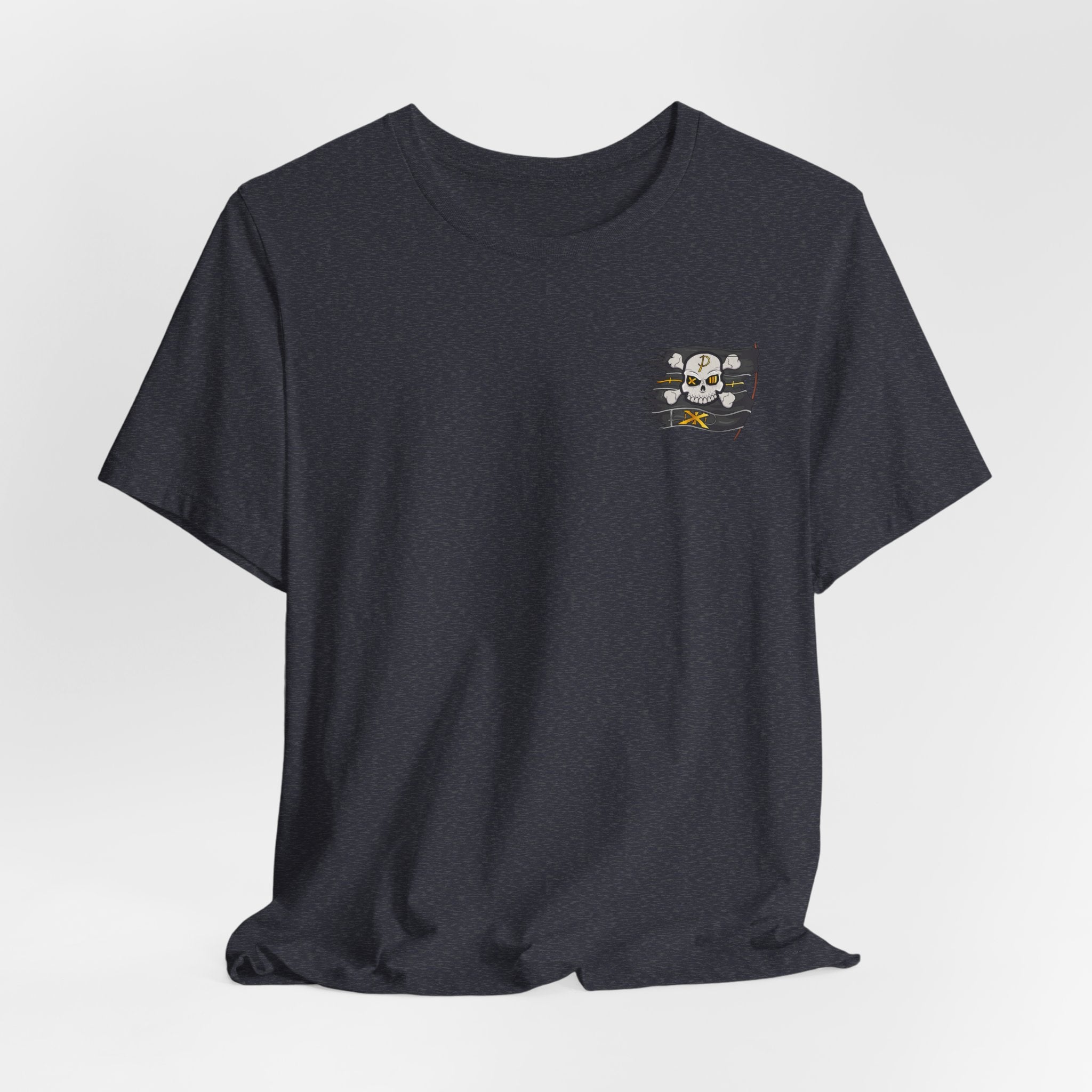 Pirate Skull Flag Tee — Distressed Jolly Roger Graphic T-Shirt
