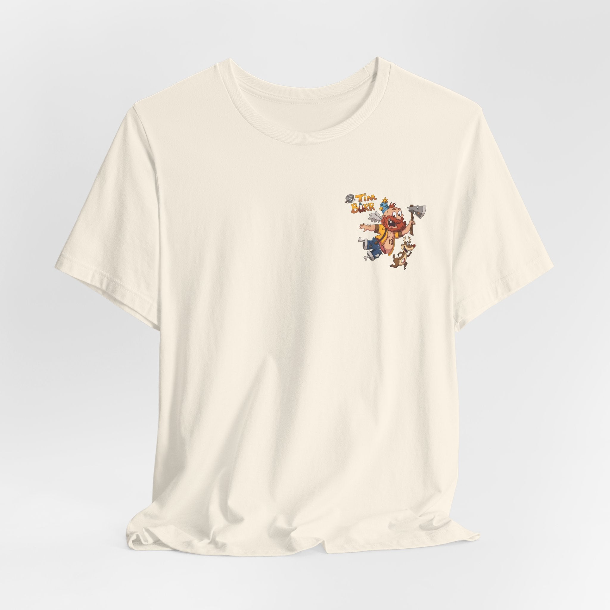 Tim Burr Graphic Tee – Lumberjack Cartoon T‑Shirt