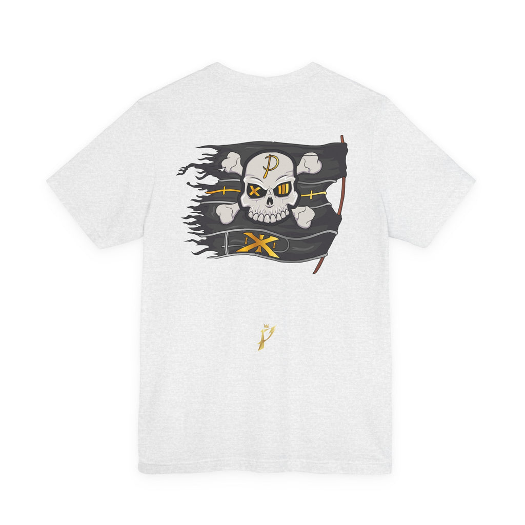 Pirate Skull Flag Tee — Distressed Jolly Roger Graphic T-Shirt