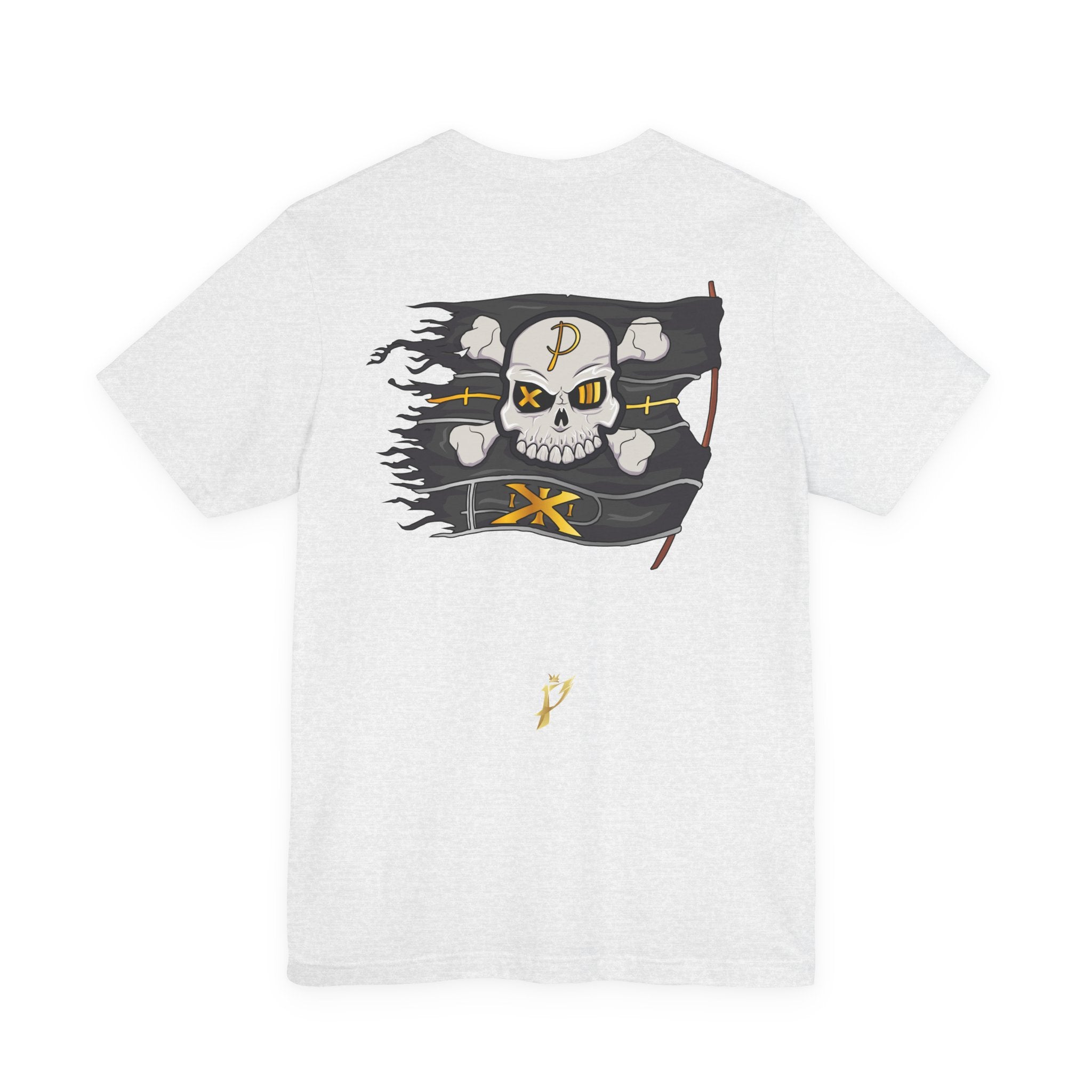 Pirate Skull Flag Tee — Distressed Jolly Roger Graphic T-Shirt