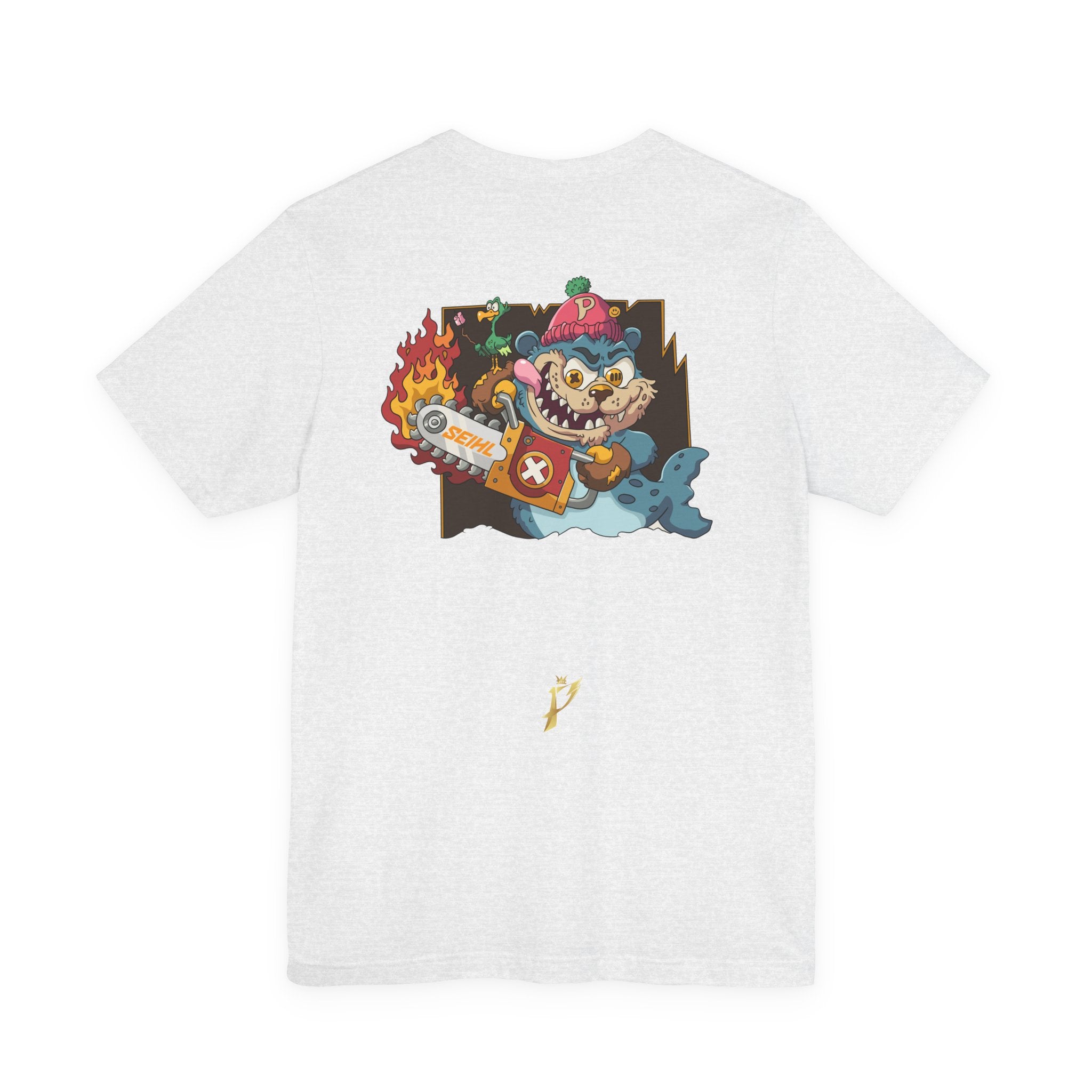 Chainsaw Seihl Cartoon Tee — 'SEIHL' Graphic Short Sleeve T-Shirt