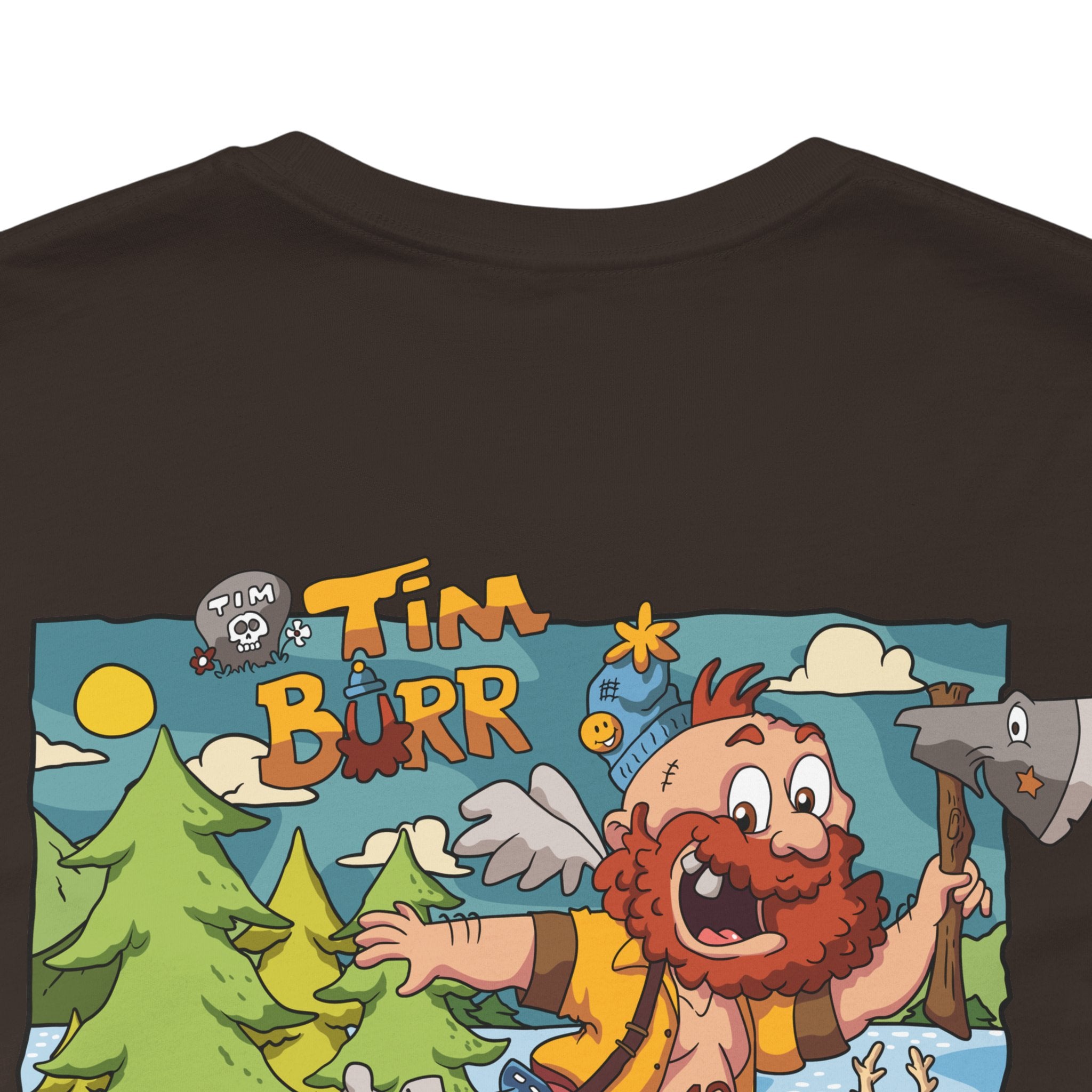 Tim Burr Graphic Tee – Lumberjack Cartoon T‑Shirt