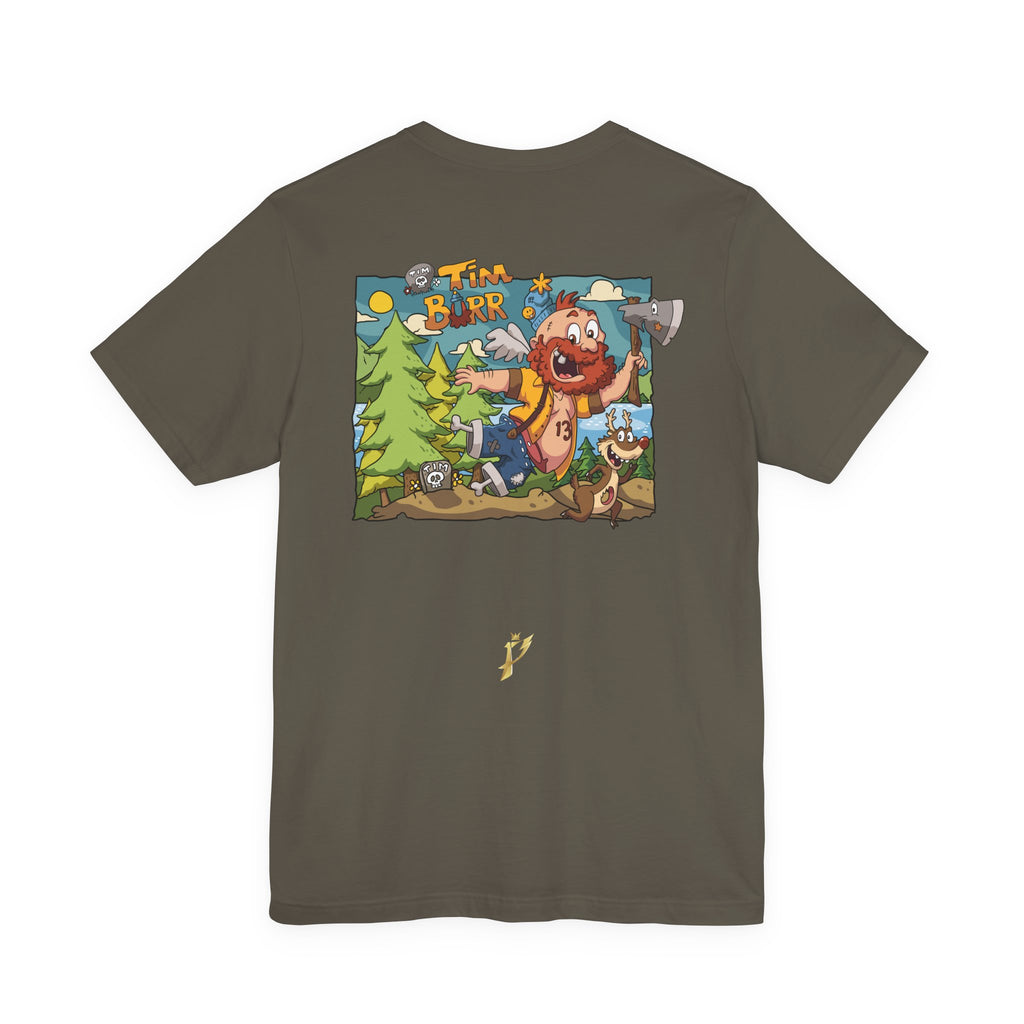 Tim Burr Graphic Tee – Lumberjack Cartoon T‑Shirt