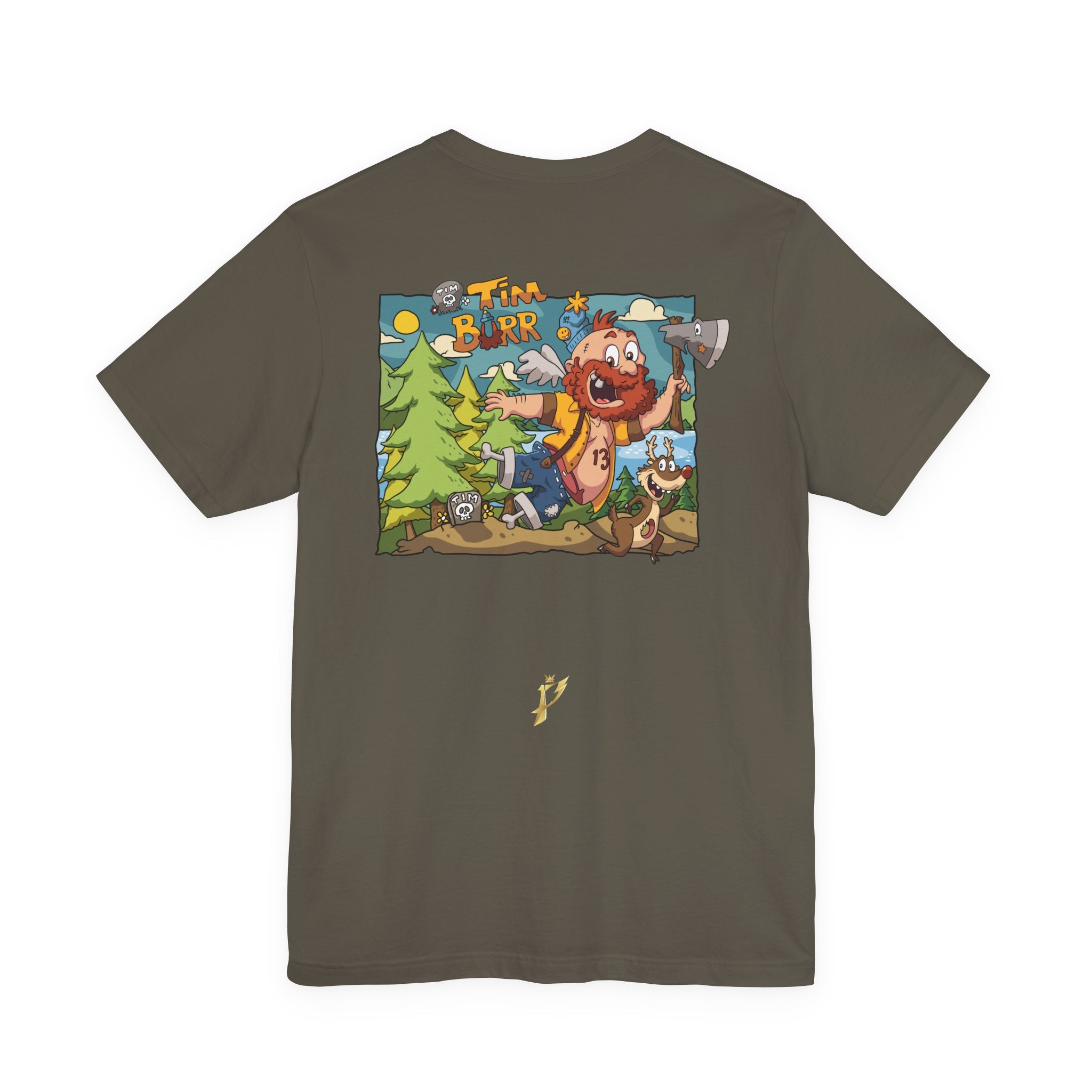 Tim Burr Graphic Tee – Lumberjack Cartoon T‑Shirt