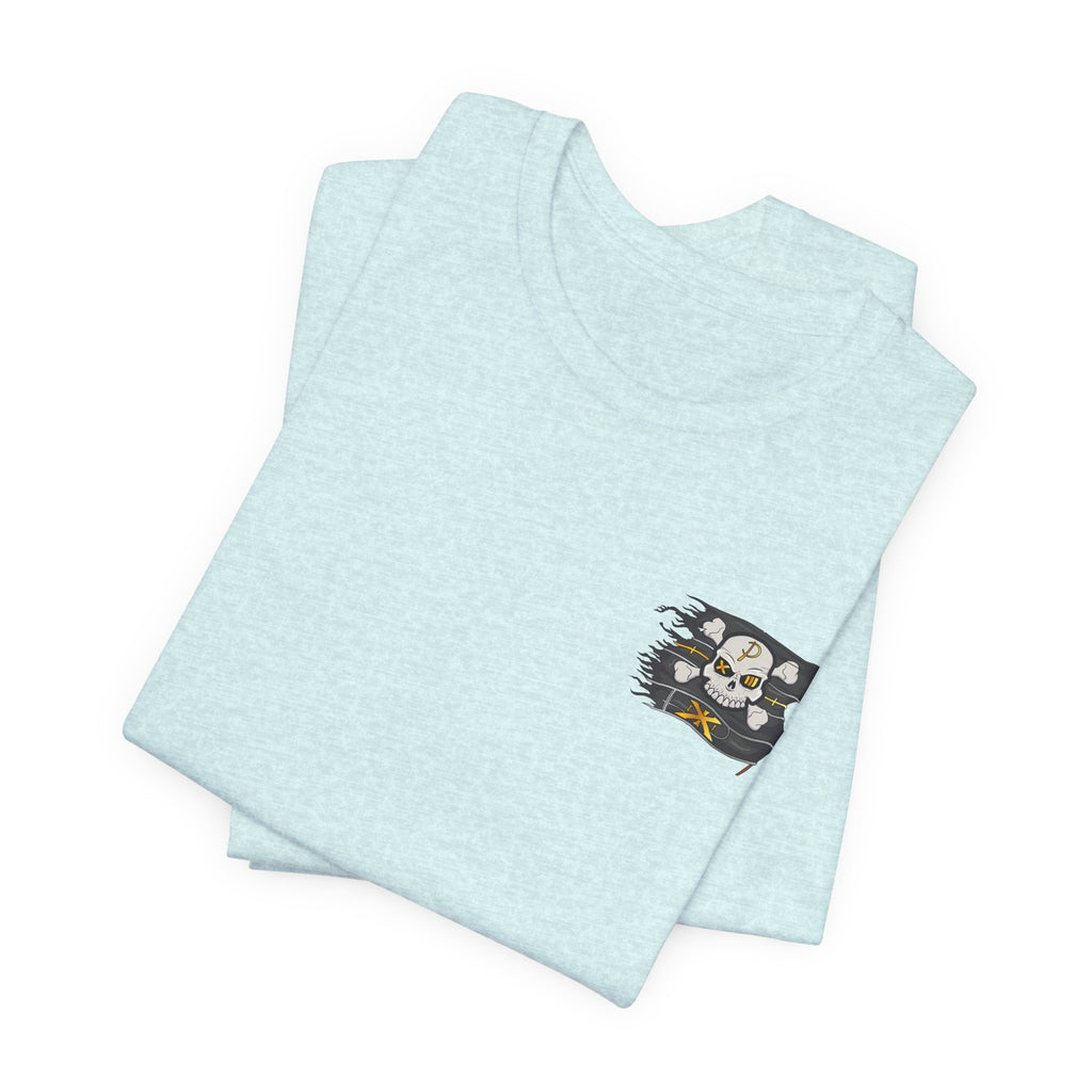 Pirate Skull Flag Tee — Distressed Jolly Roger Graphic T-Shirt