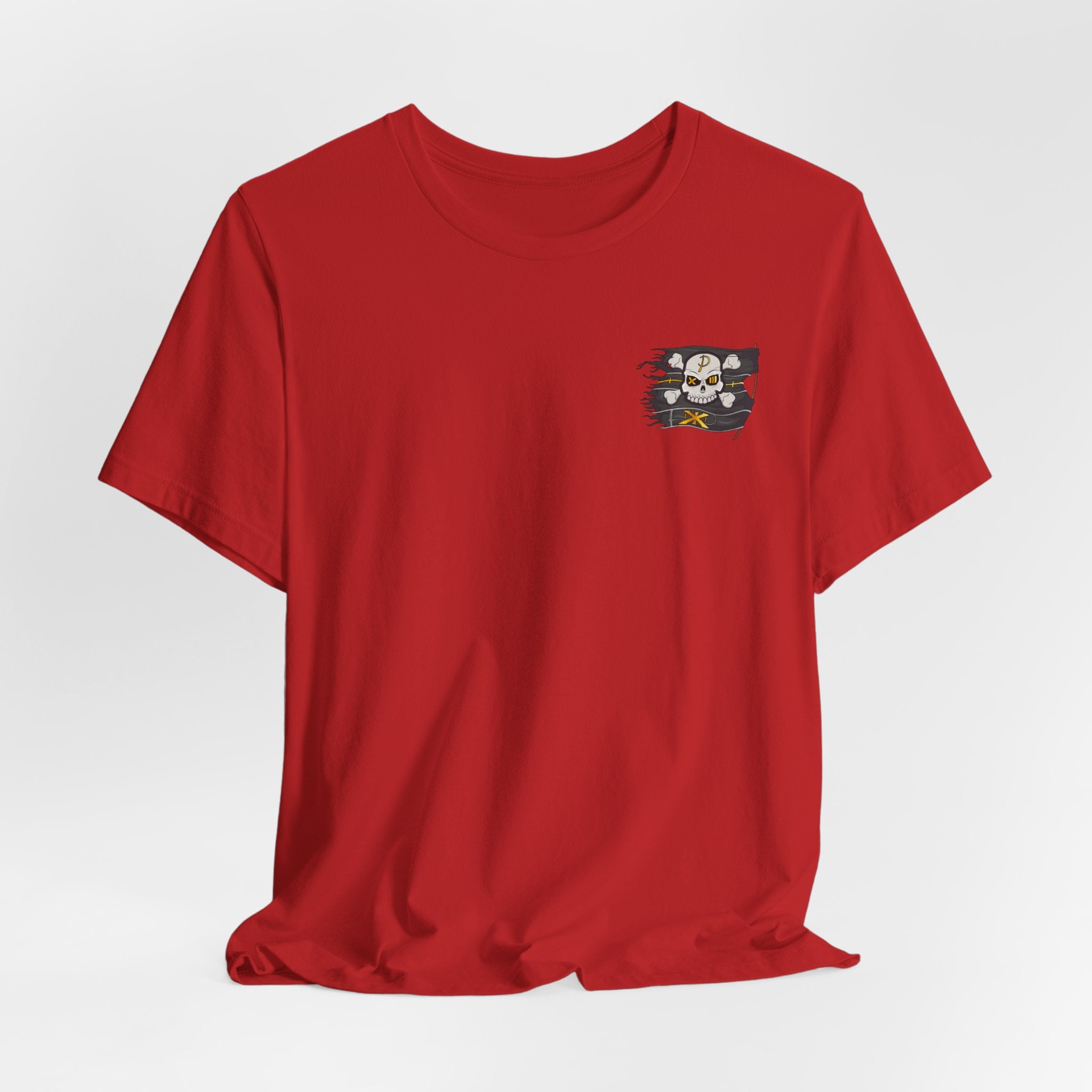 Pirate Skull Flag Tee — Distressed Jolly Roger Graphic T-Shirt