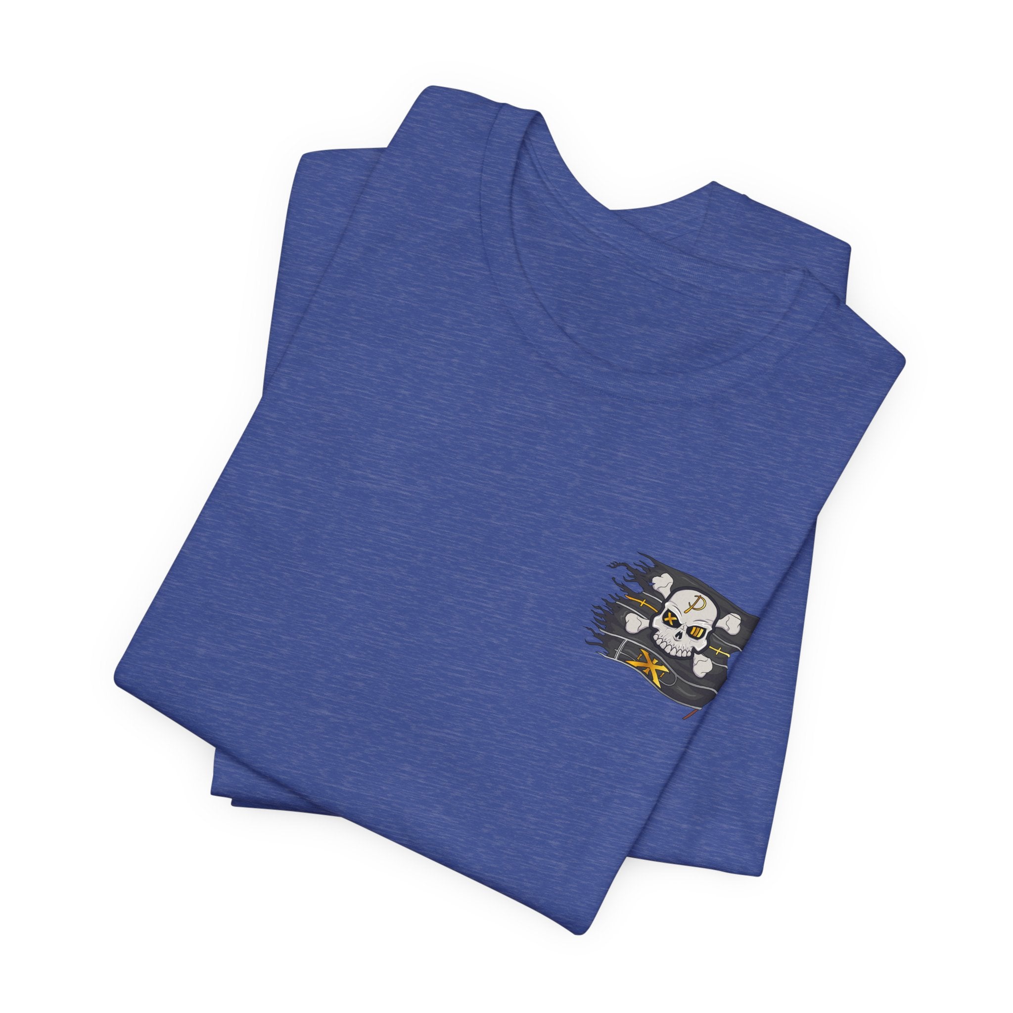 Pirate Skull Flag Tee — Distressed Jolly Roger Graphic T-Shirt