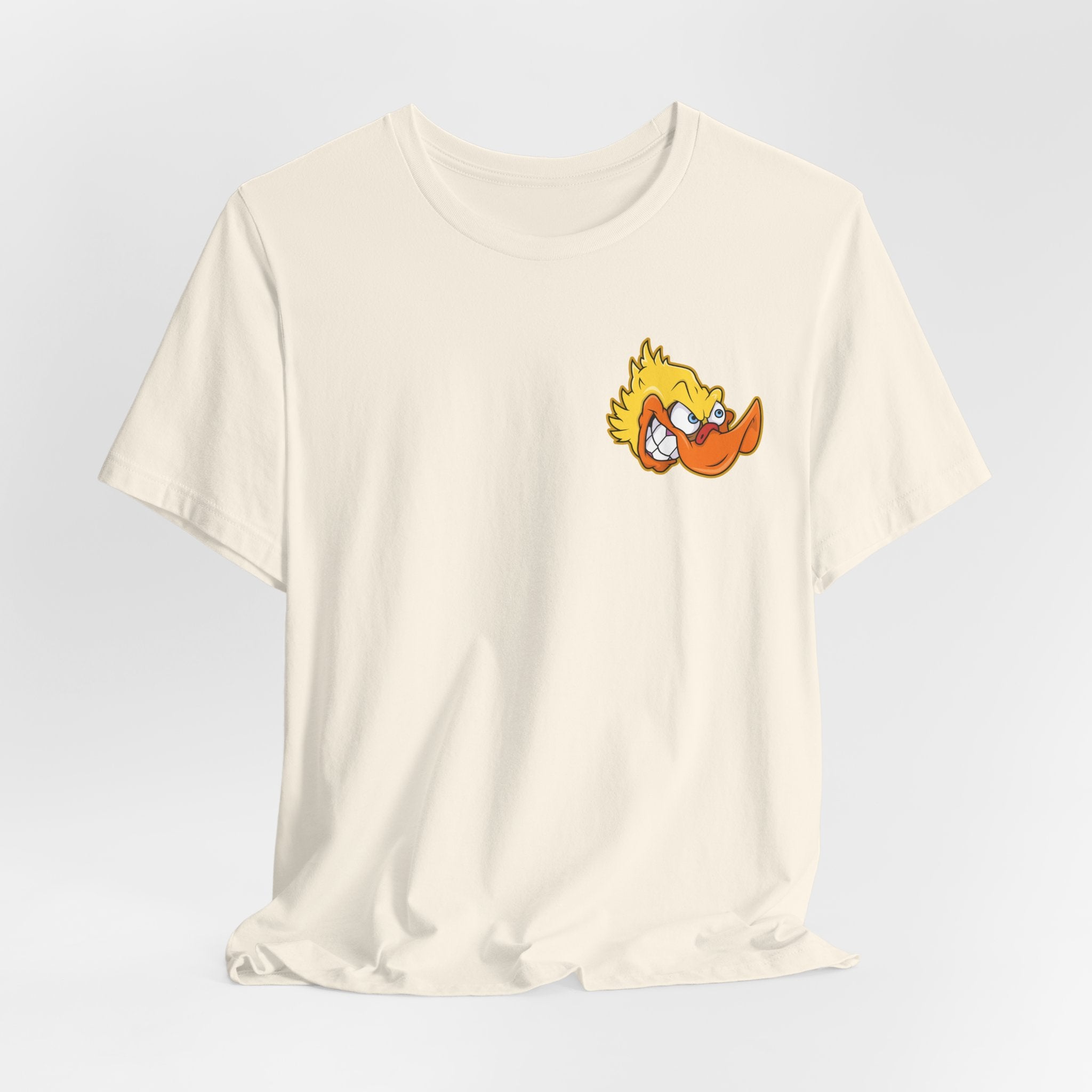 Duck Graphic Tee — Playful Retro Duck Cartoon Short Sleeve Shirt