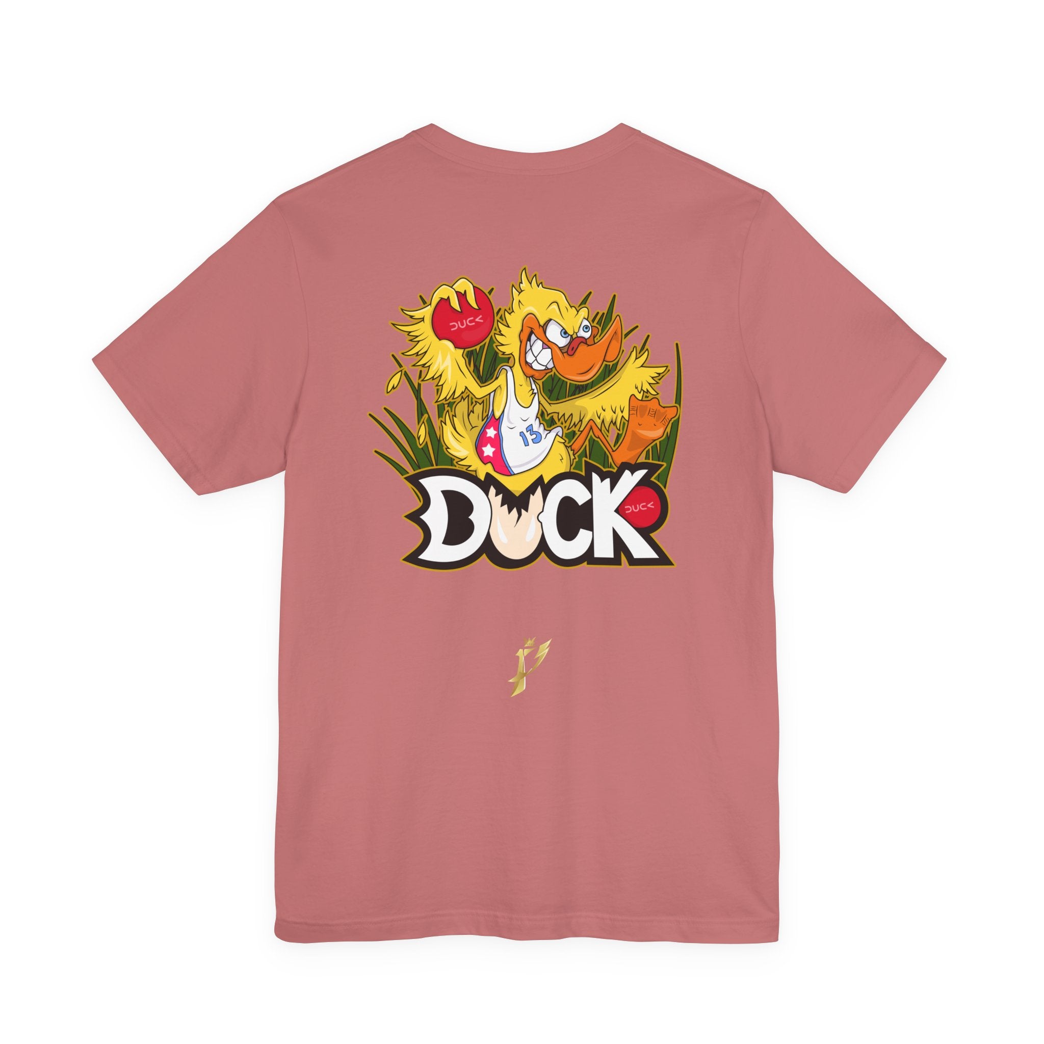 Duck Graphic Tee — Playful Retro Duck Cartoon Short Sleeve Shirt