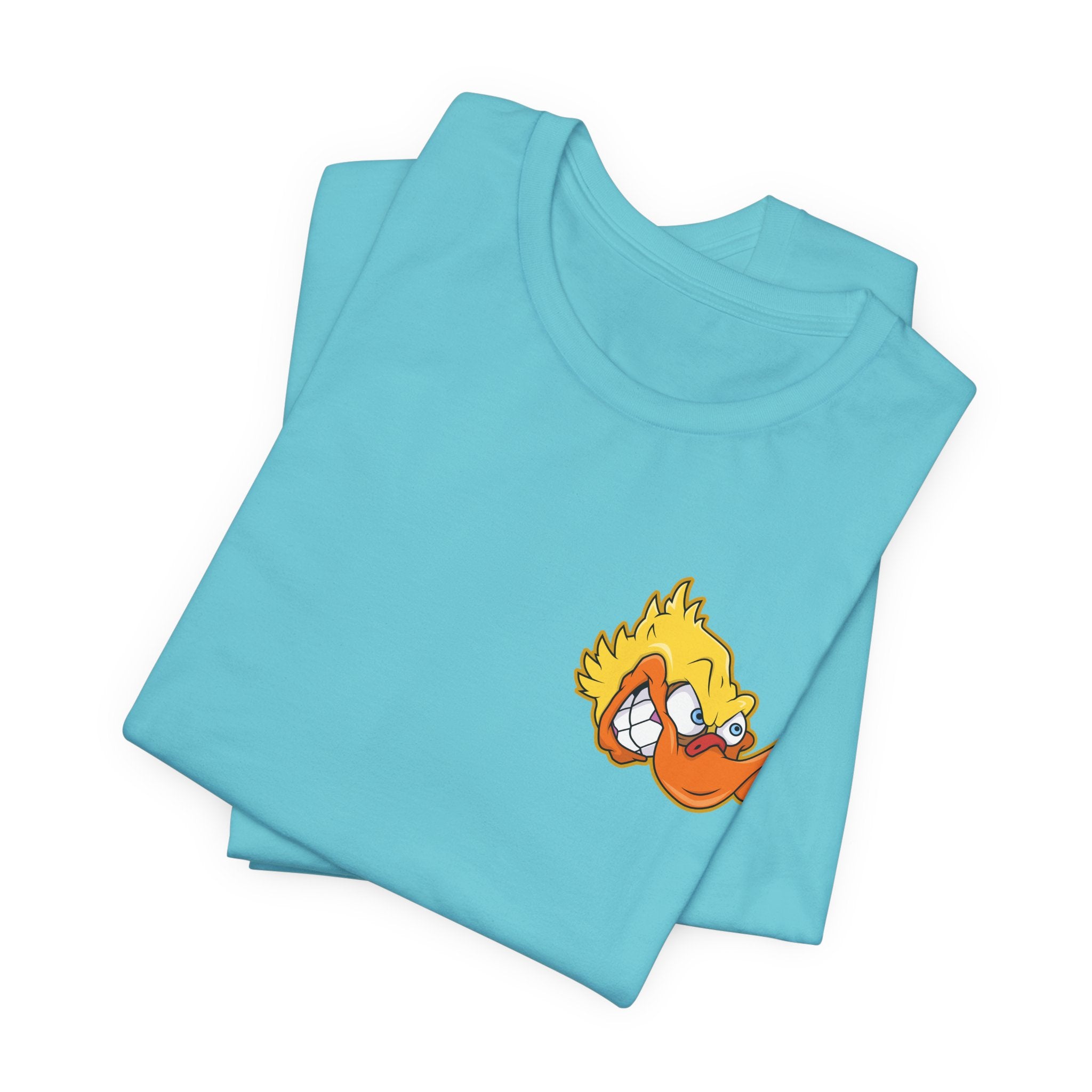 Duck Graphic Tee — Playful Retro Duck Cartoon Short Sleeve Shirt