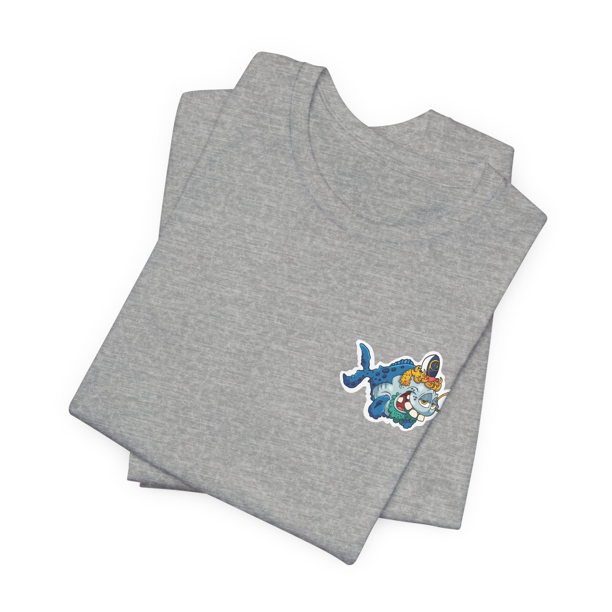 Patriotic Shark Graphic Tee — "Red, Neon & Twang" Vintage Flag Design