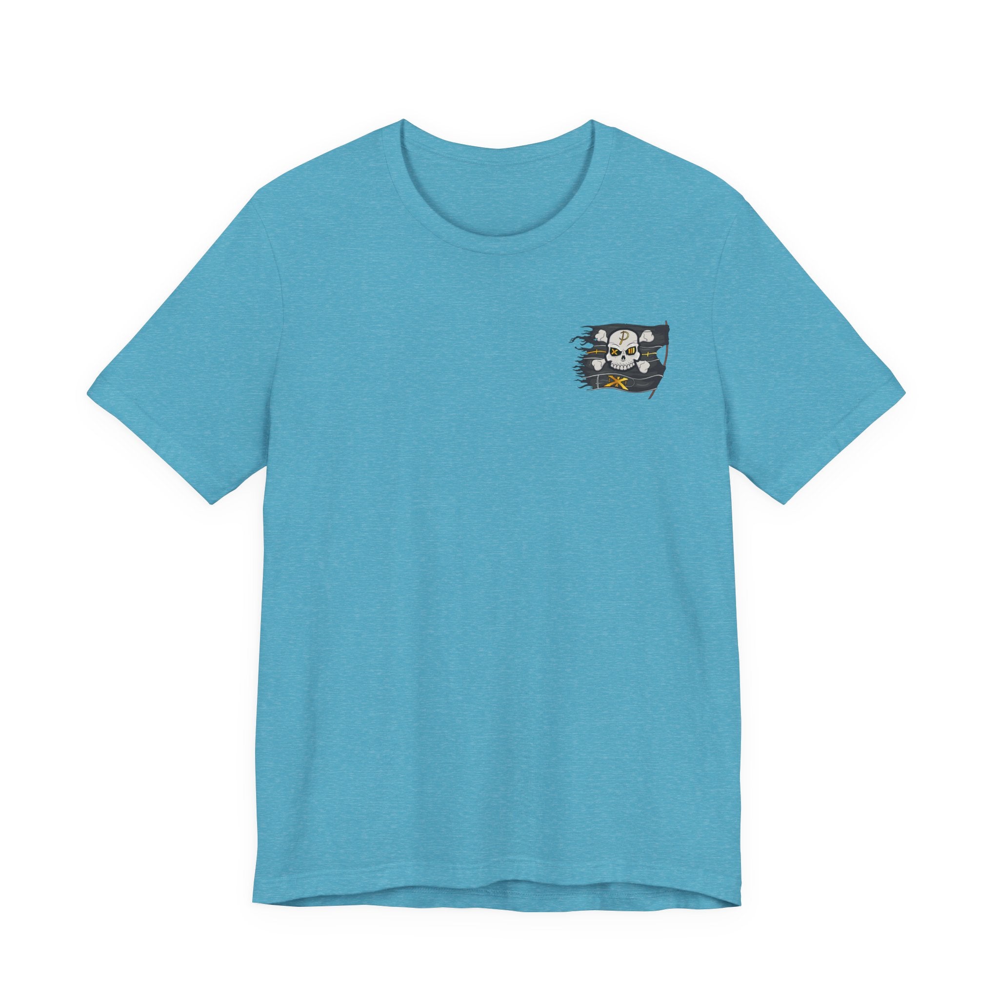 Pirate Skull Flag Tee — Distressed Jolly Roger Graphic T-Shirt