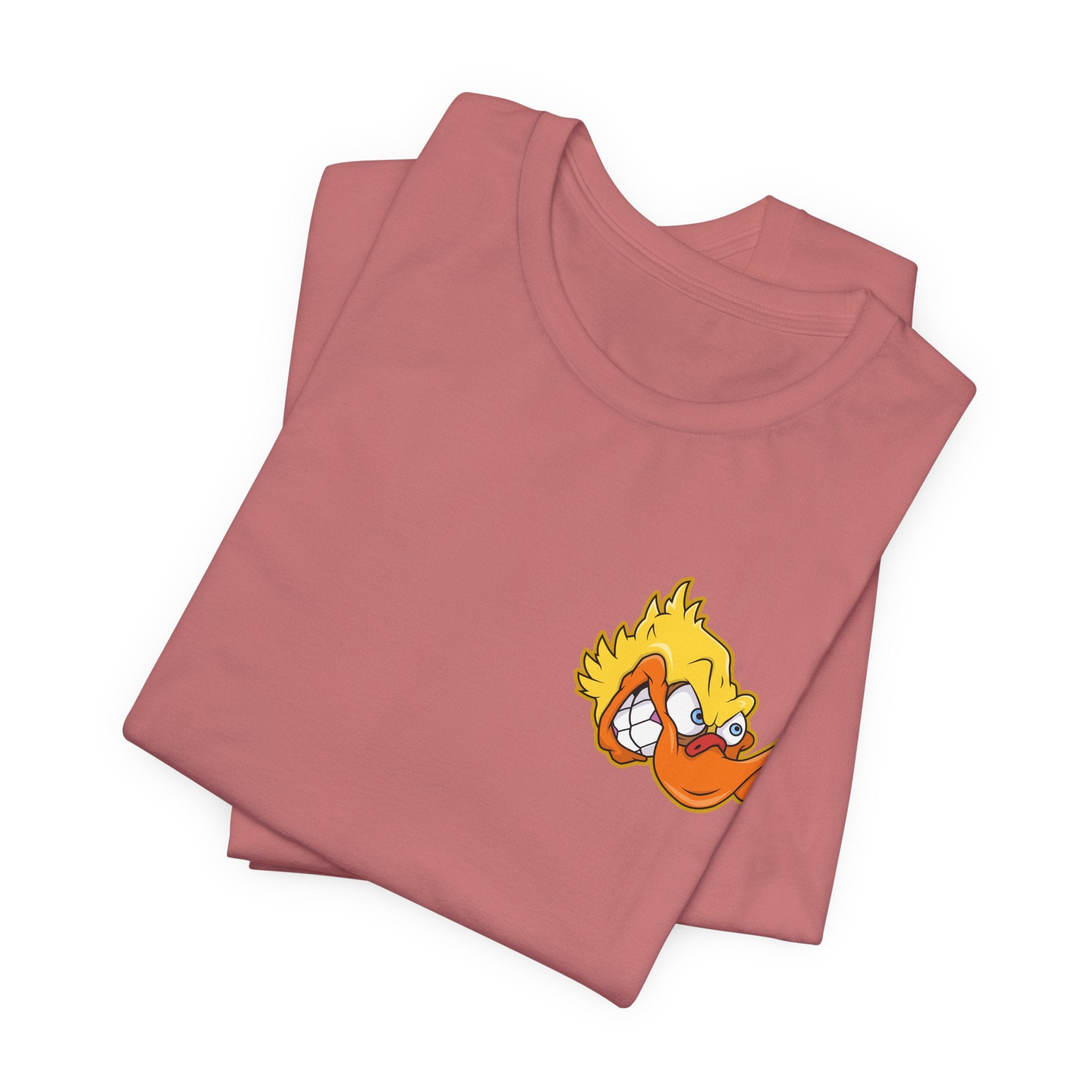 Duck Graphic Tee — Playful Retro Duck Cartoon Short Sleeve Shirt
