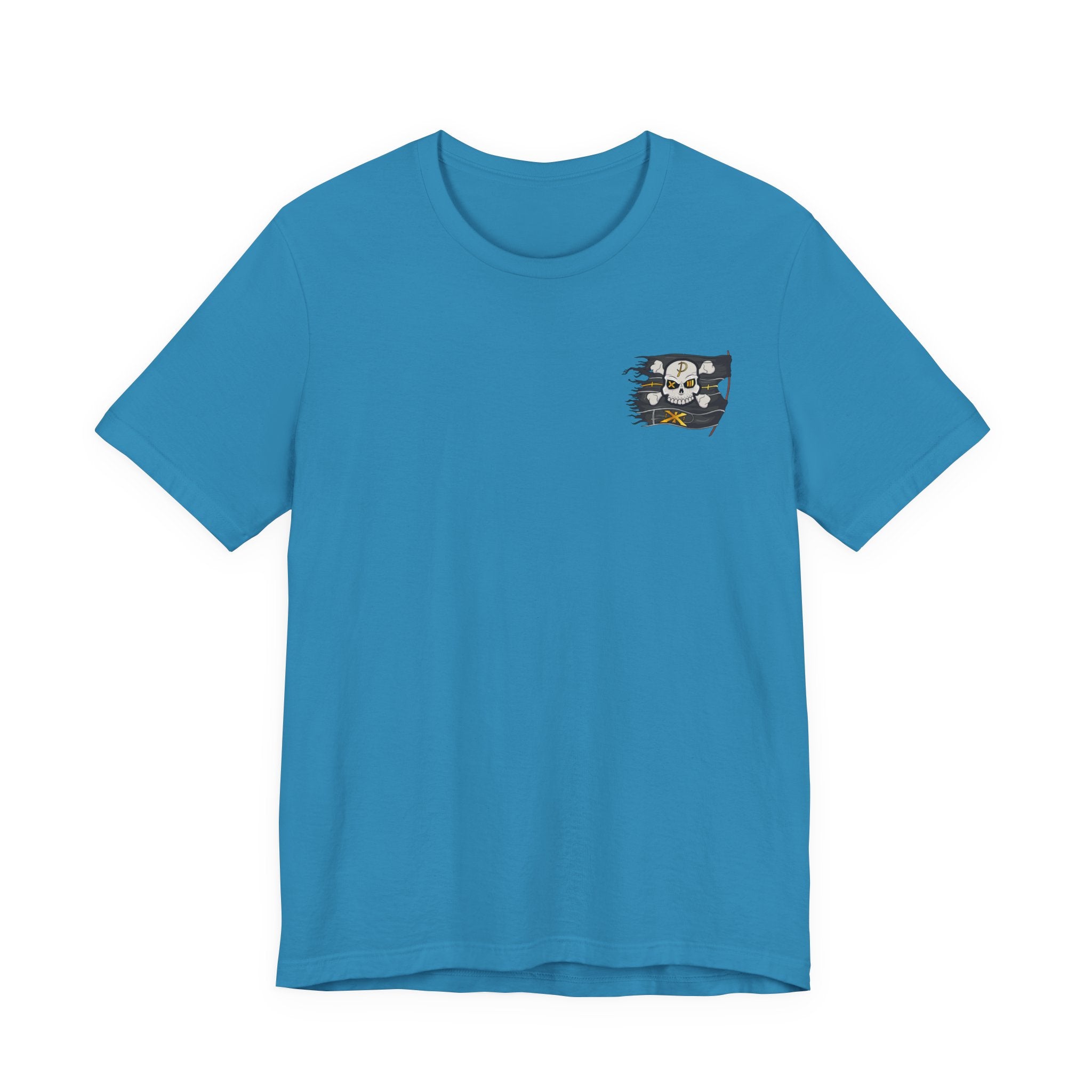 Pirate Skull Flag Tee — Distressed Jolly Roger Graphic T-Shirt