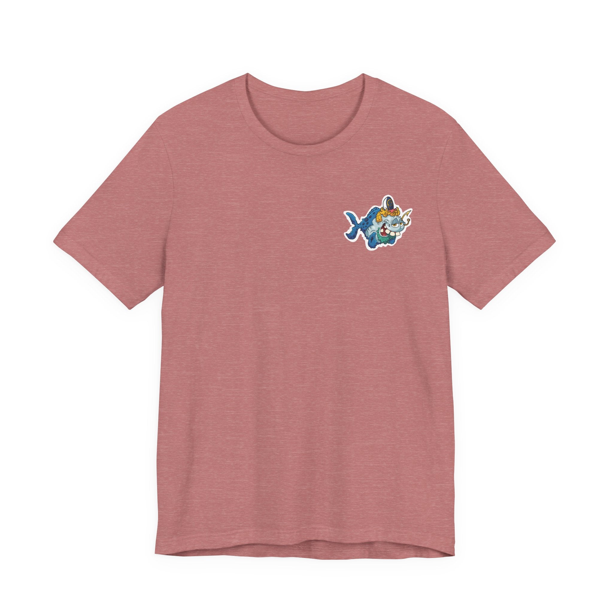Patriotic Shark Graphic Tee — "Red, Neon & Twang" Vintage Flag Design