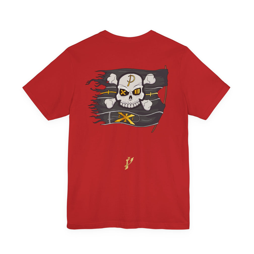 Pirate Skull Flag Tee — Distressed Jolly Roger Graphic T-Shirt