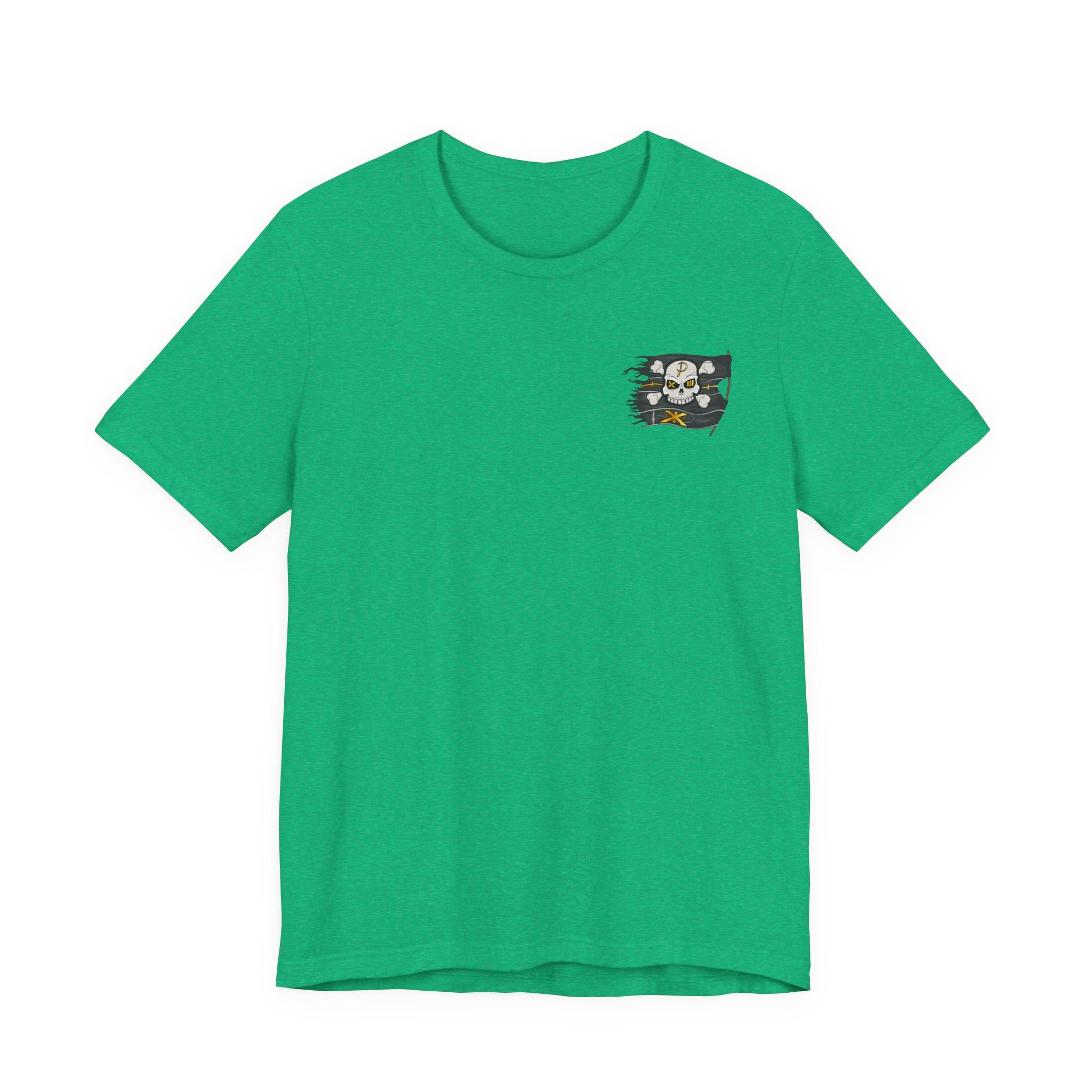 Pirate Skull Flag Tee — Distressed Jolly Roger Graphic T-Shirt