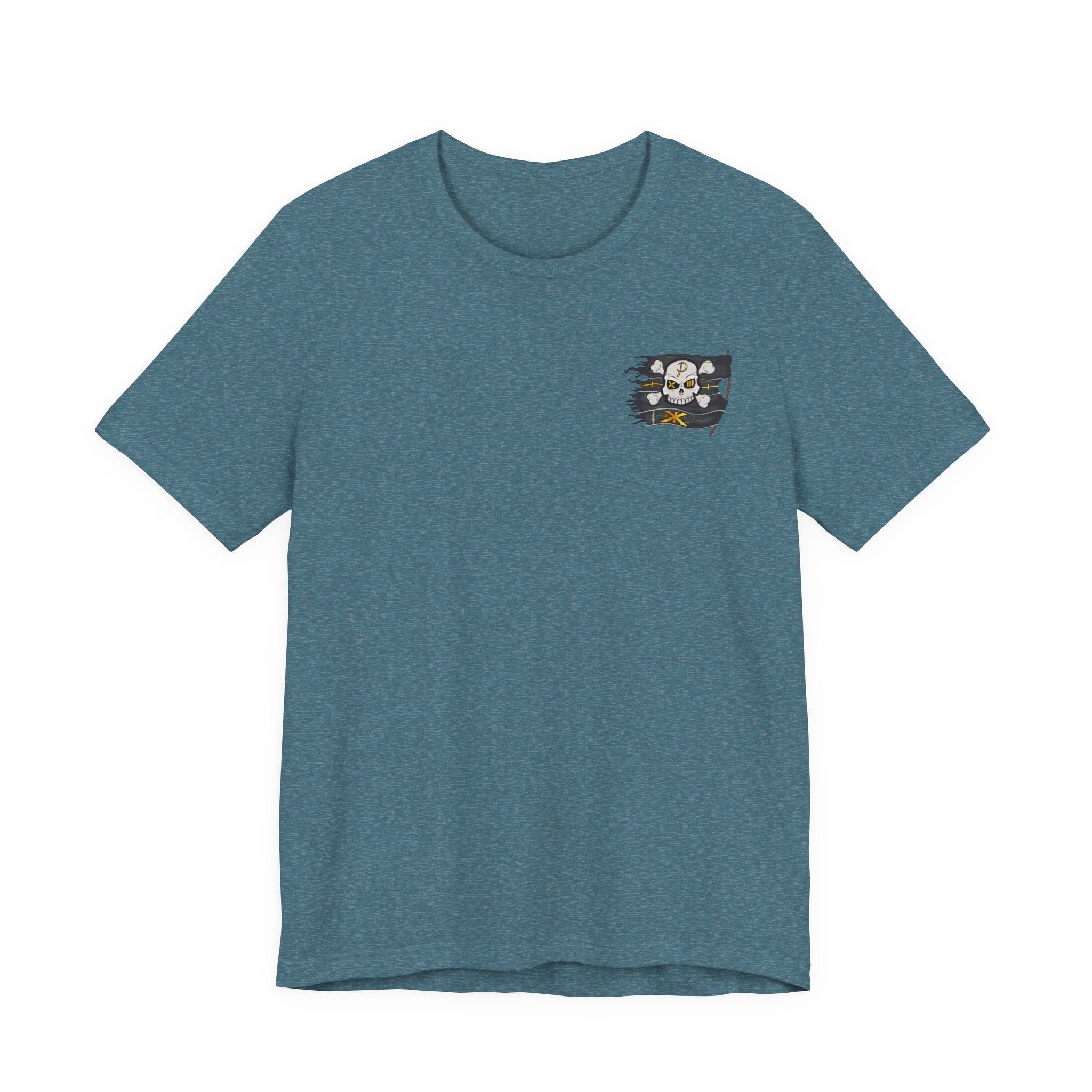 Pirate Skull Flag Tee — Distressed Jolly Roger Graphic T-Shirt