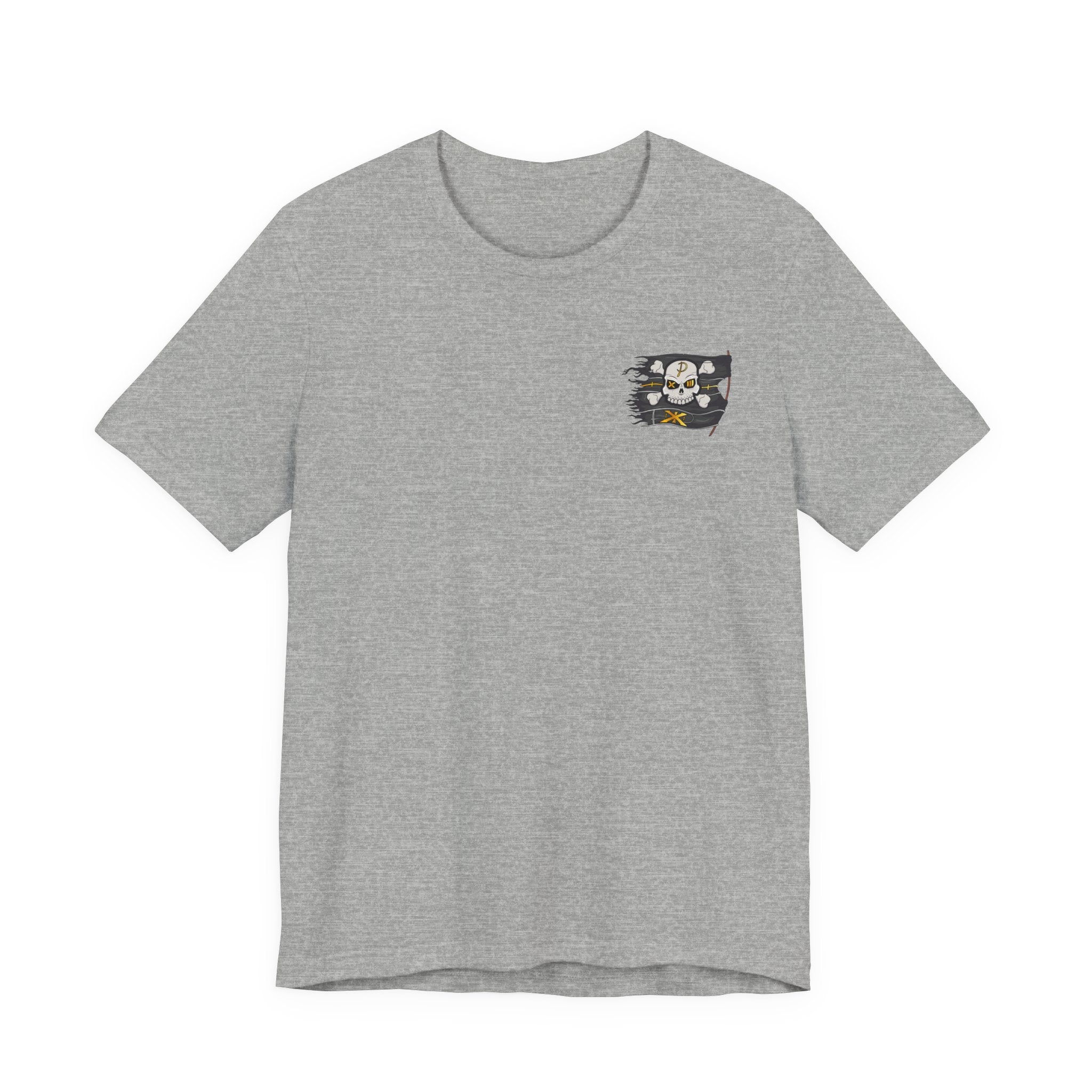 Pirate Skull Flag Tee — Distressed Jolly Roger Graphic T-Shirt
