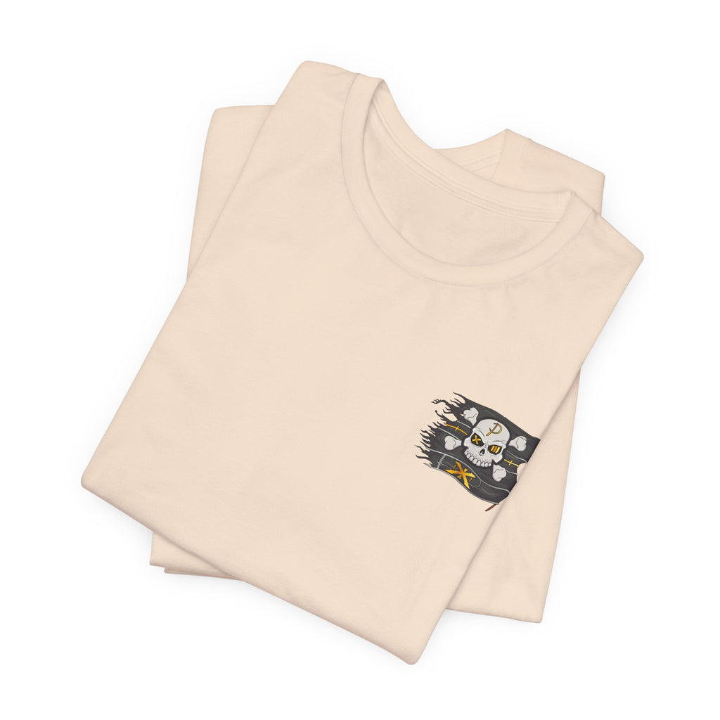 Pirate Skull Flag Tee — Distressed Jolly Roger Graphic T-Shirt