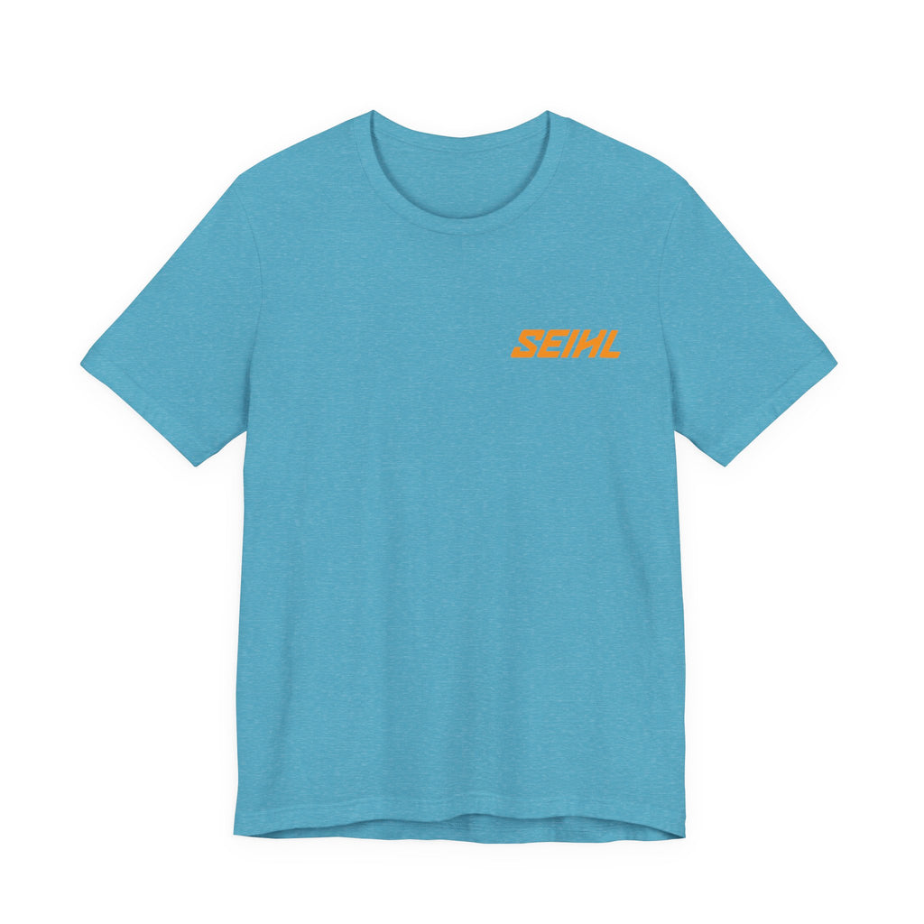 Chainsaw Seihl Cartoon Tee — 'SEIHL' Graphic Short Sleeve T-Shirt