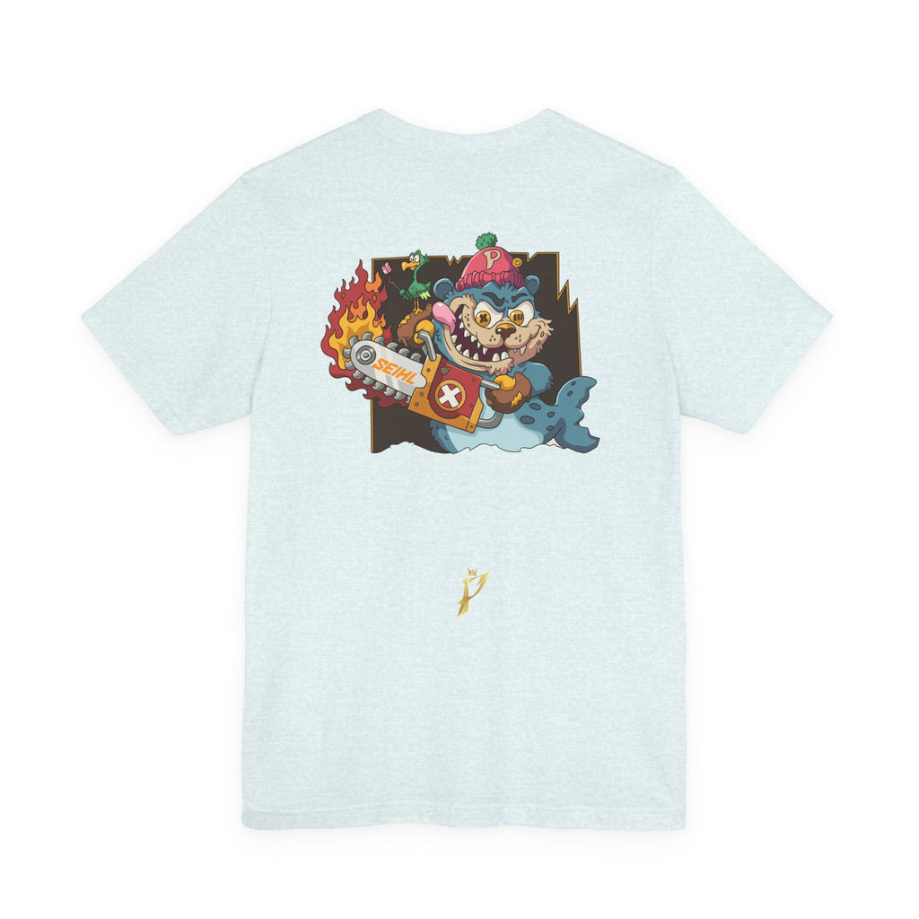 Chainsaw Seihl Cartoon Tee — 'SEIHL' Graphic Short Sleeve T-Shirt