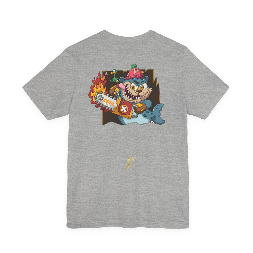 Chainsaw Seihl Cartoon Tee — 'SEIHL' Graphic Short Sleeve T-Shirt