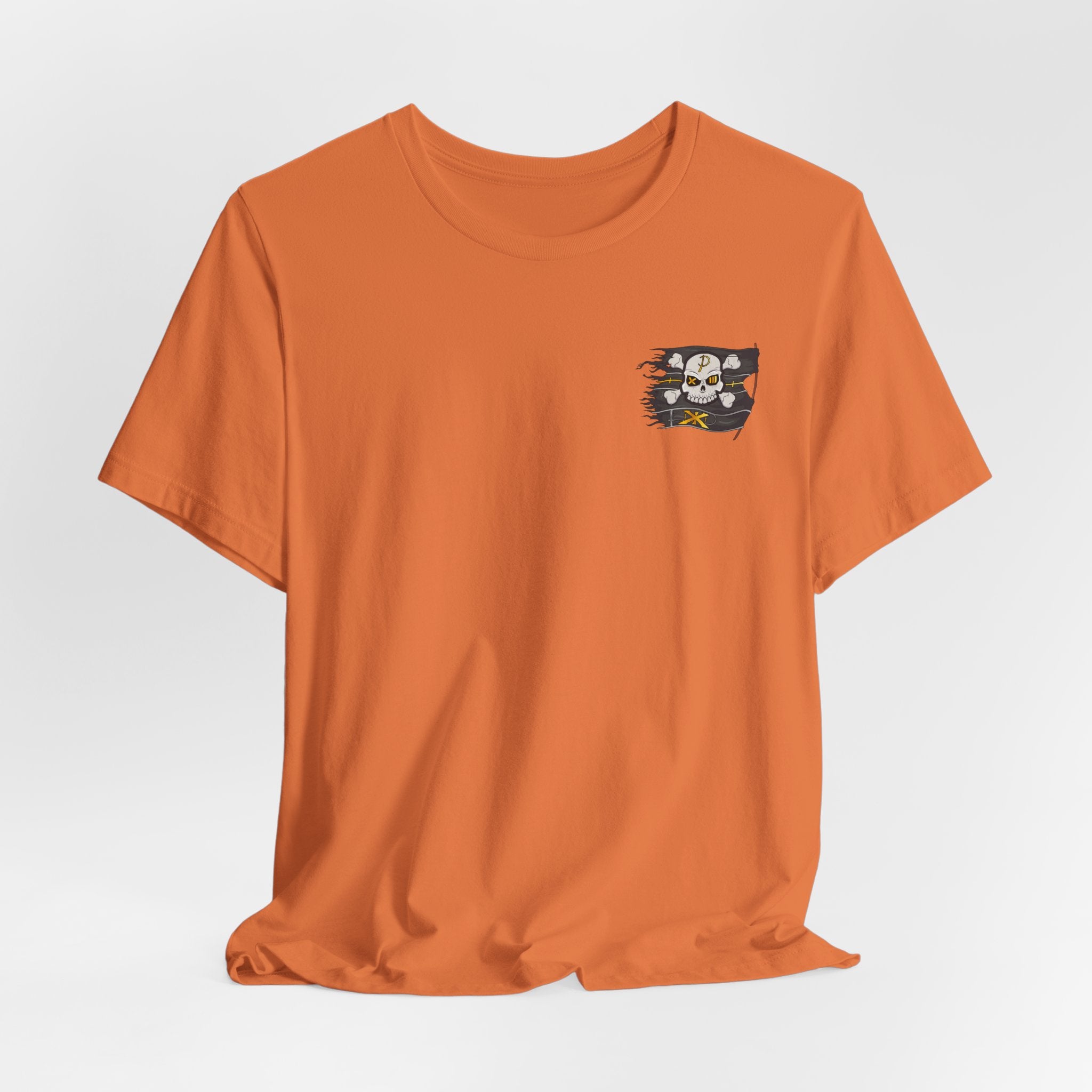 Pirate Skull Flag Tee — Distressed Jolly Roger Graphic T-Shirt
