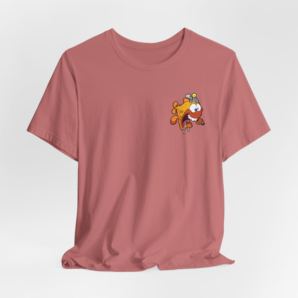 Jellyfish Attack Graphic Tee — Fun Cartoon Surfing Fish Shirt
