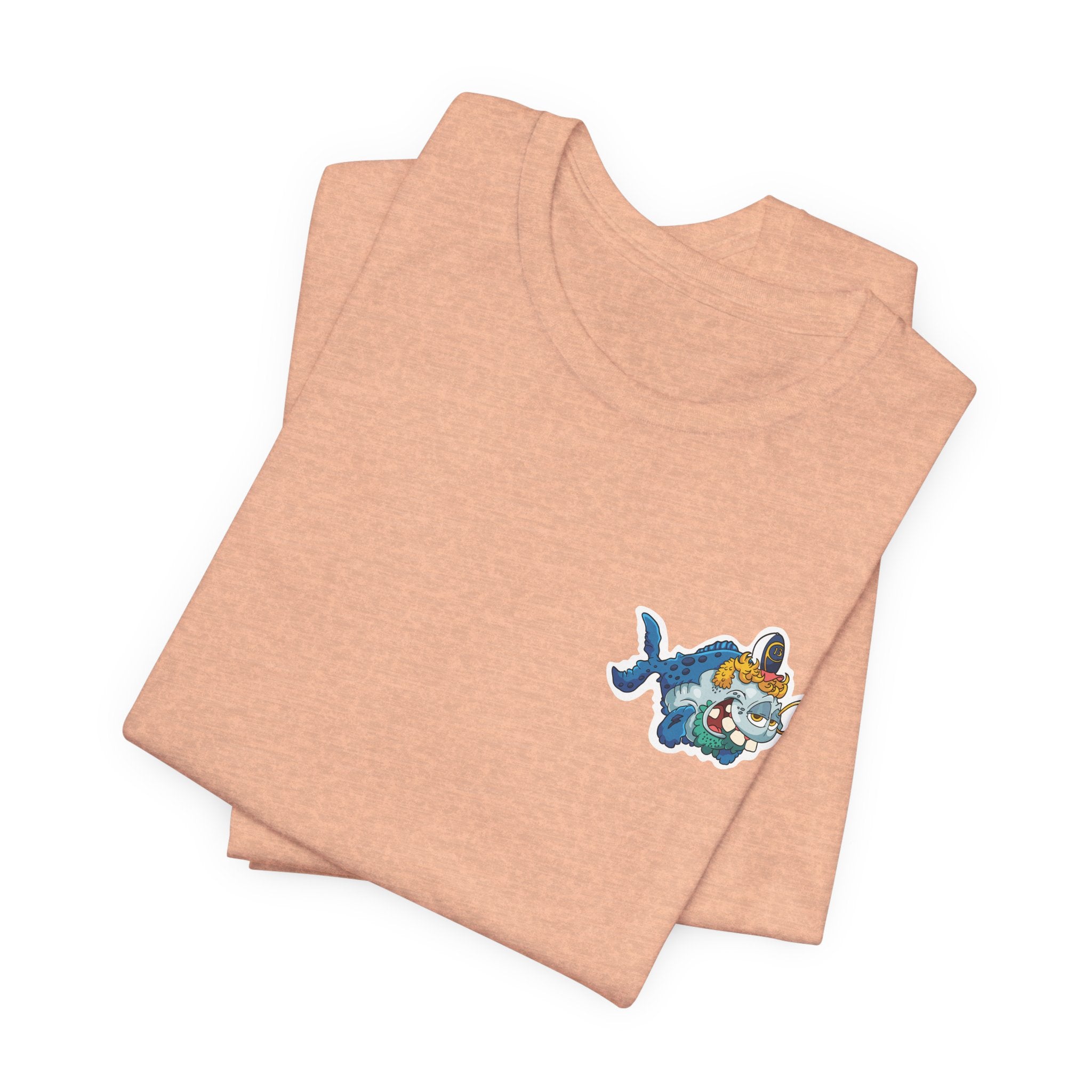 Patriotic Shark Graphic Tee — "Red, Neon & Twang" Vintage Flag Design