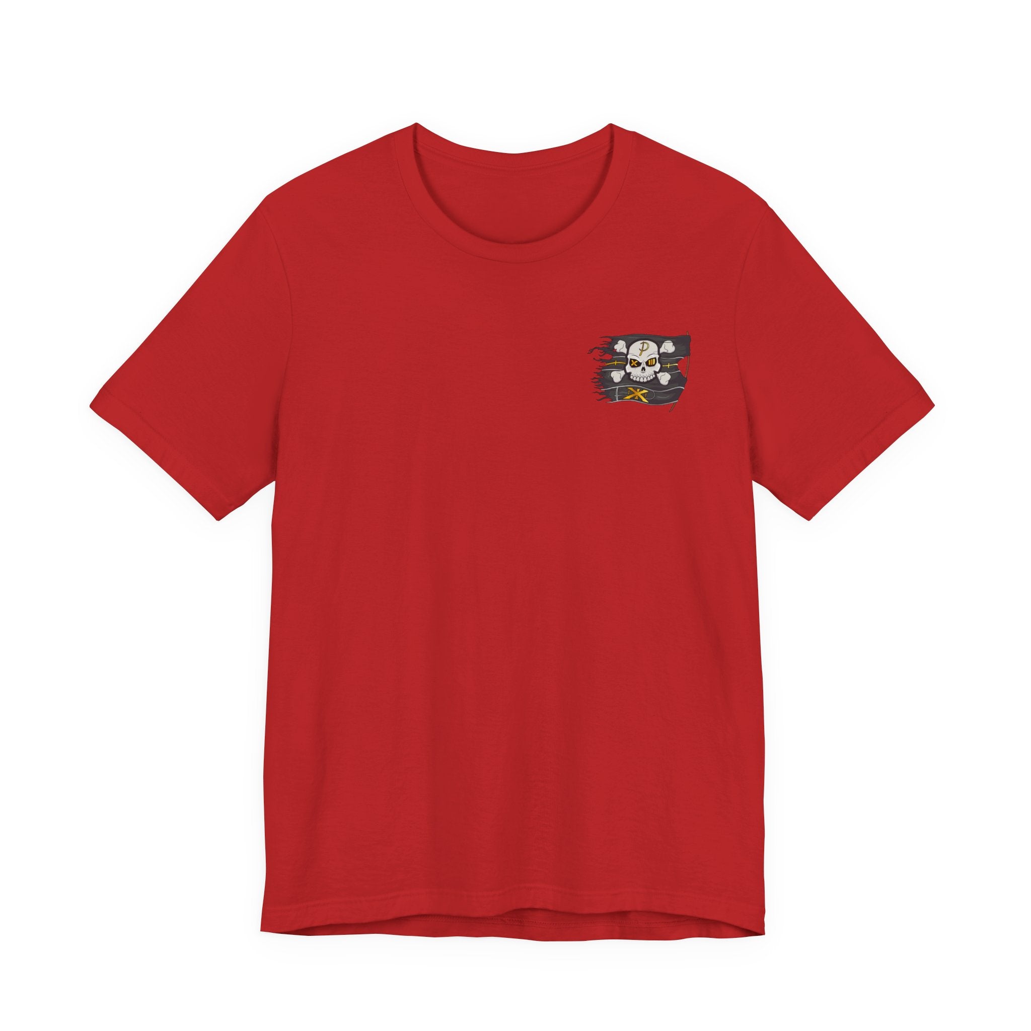Pirate Skull Flag Tee — Distressed Jolly Roger Graphic T-Shirt